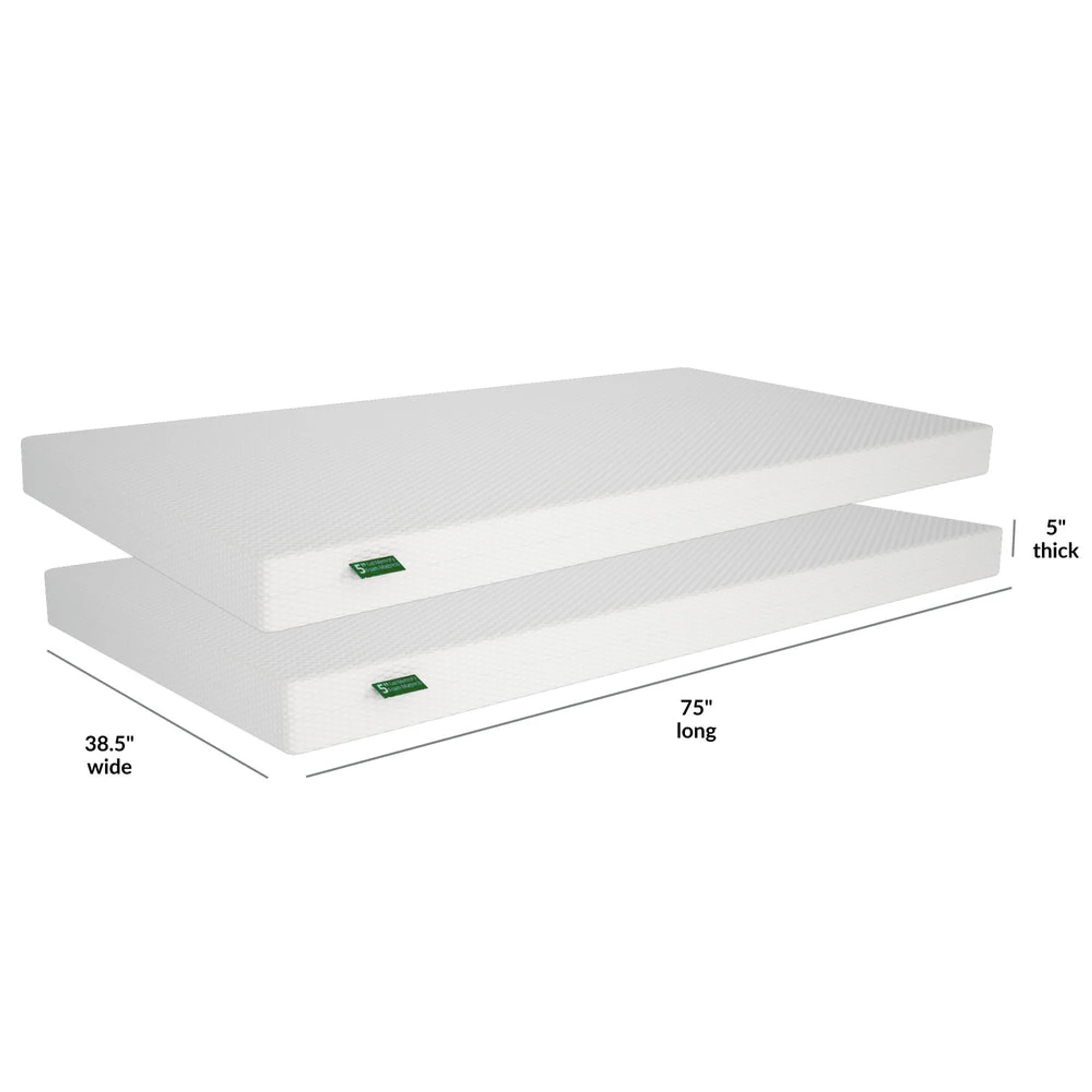 2 x 5" Memory Foam Mattress and Cover Bundle - Image 5