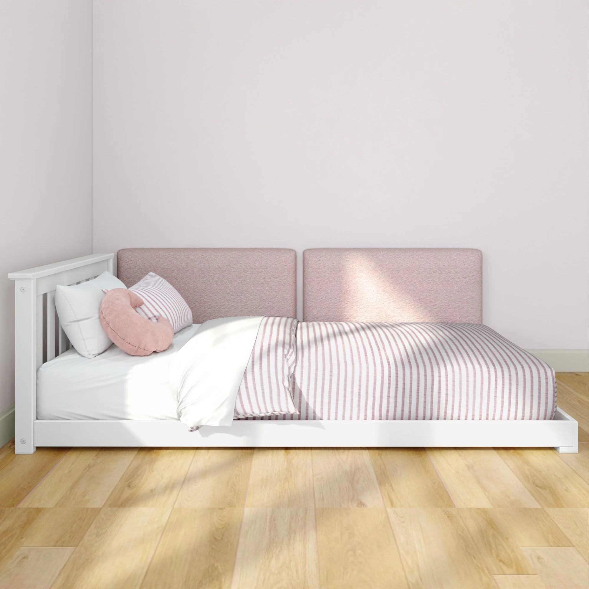 Classic Twin Floor Bed With Two Backrests - Image 2