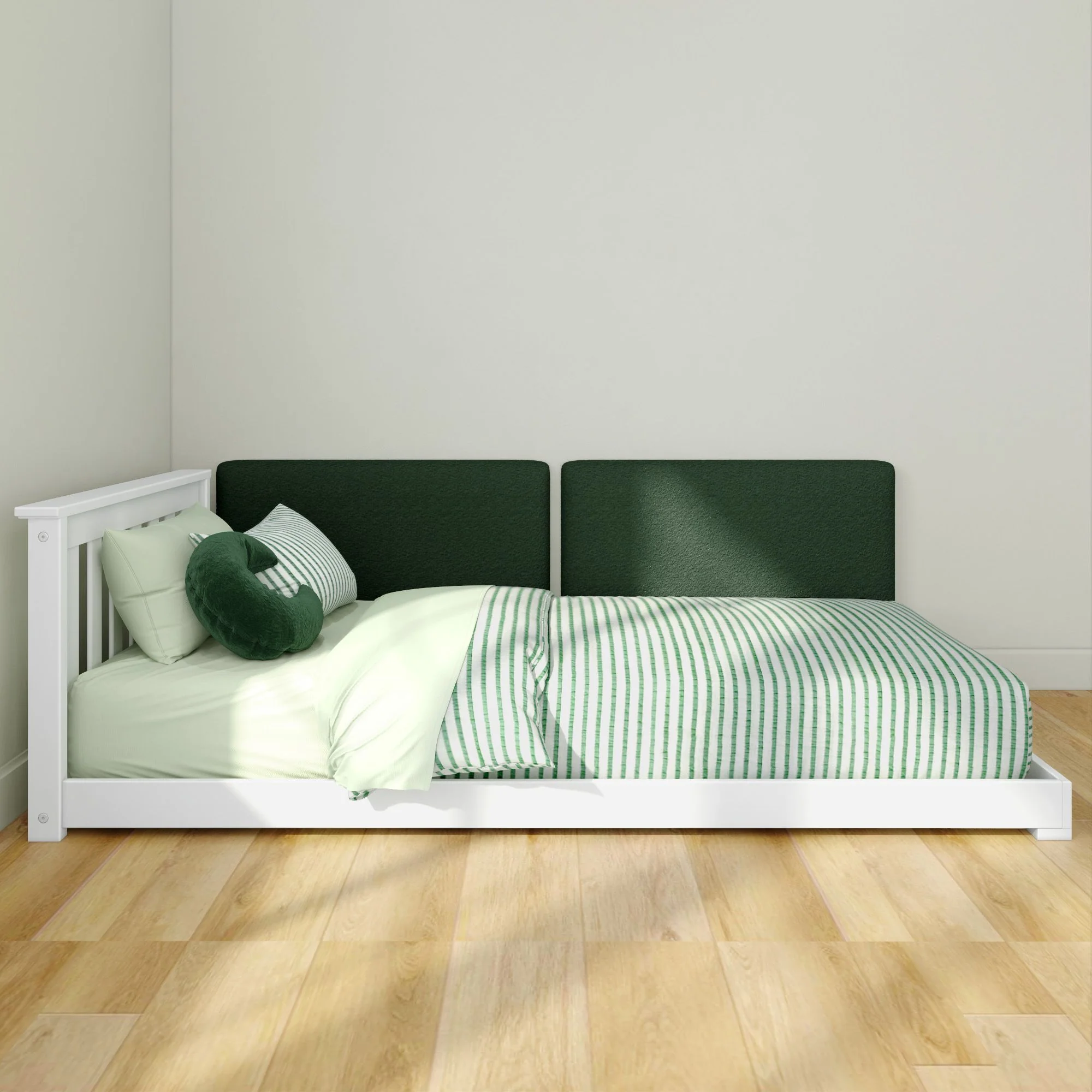 Classic Twin Floor Bed With Two Backrests - Image 3