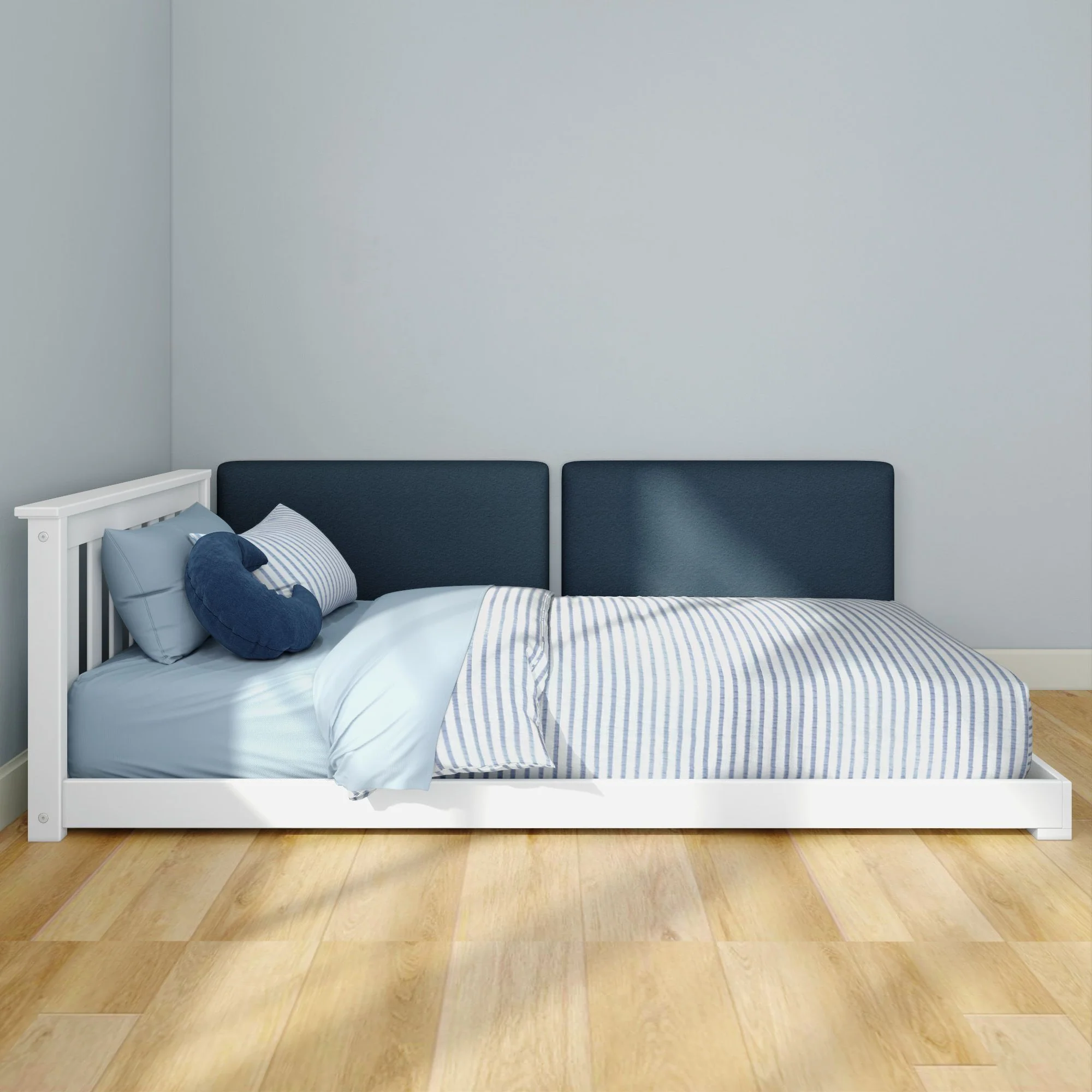 Classic Twin Floor Bed With Two Backrests - Image 4