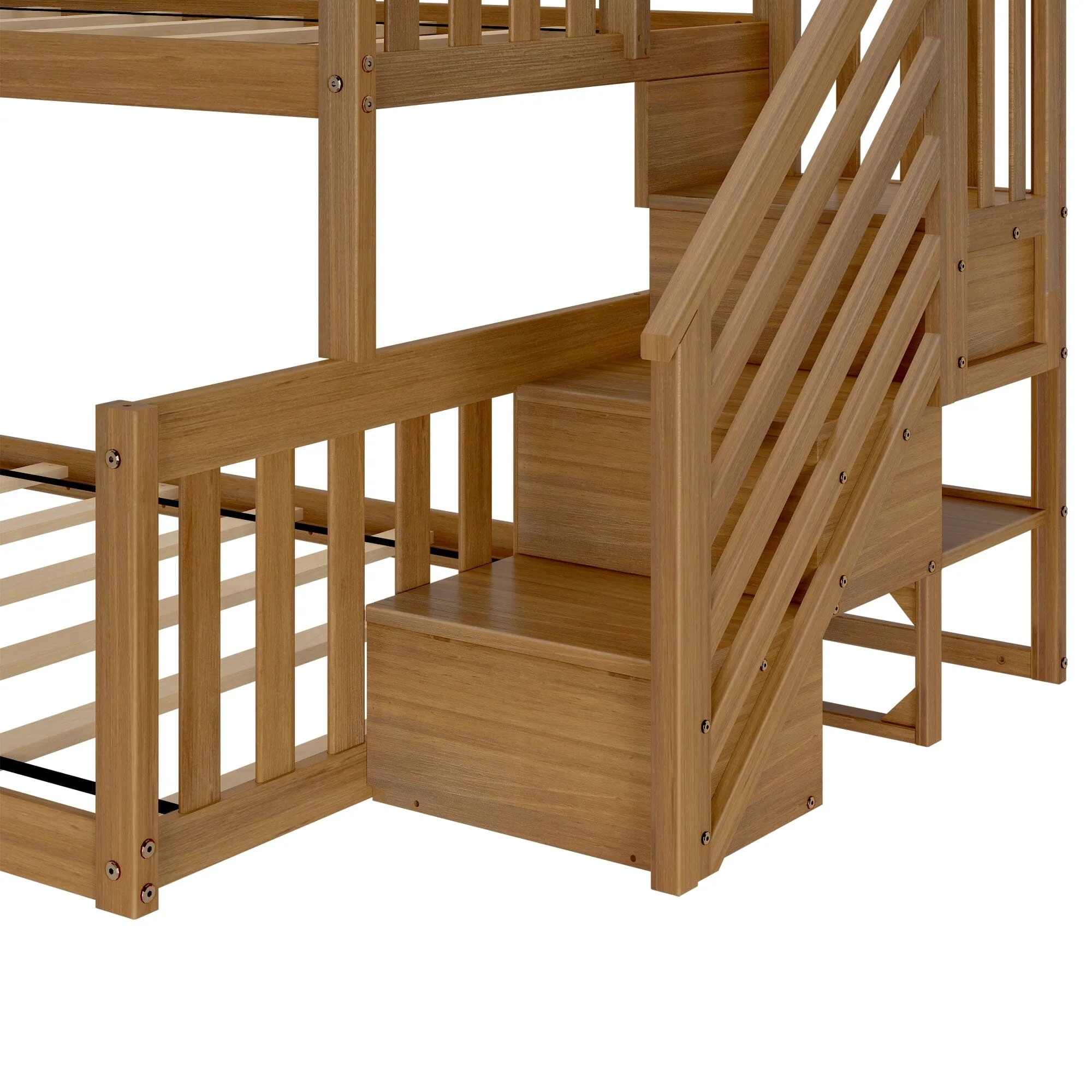 Twin Over Full Low Bunk Bed With Stairs - Image 11