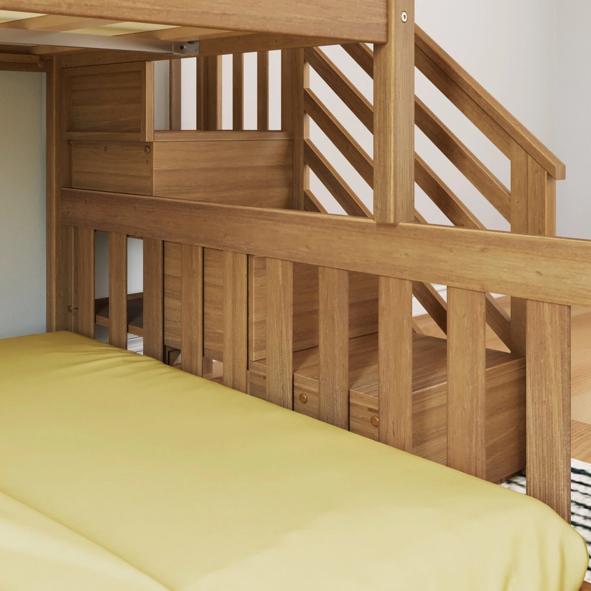 Twin Over Full Low Bunk Bed With Stairs - Image 14