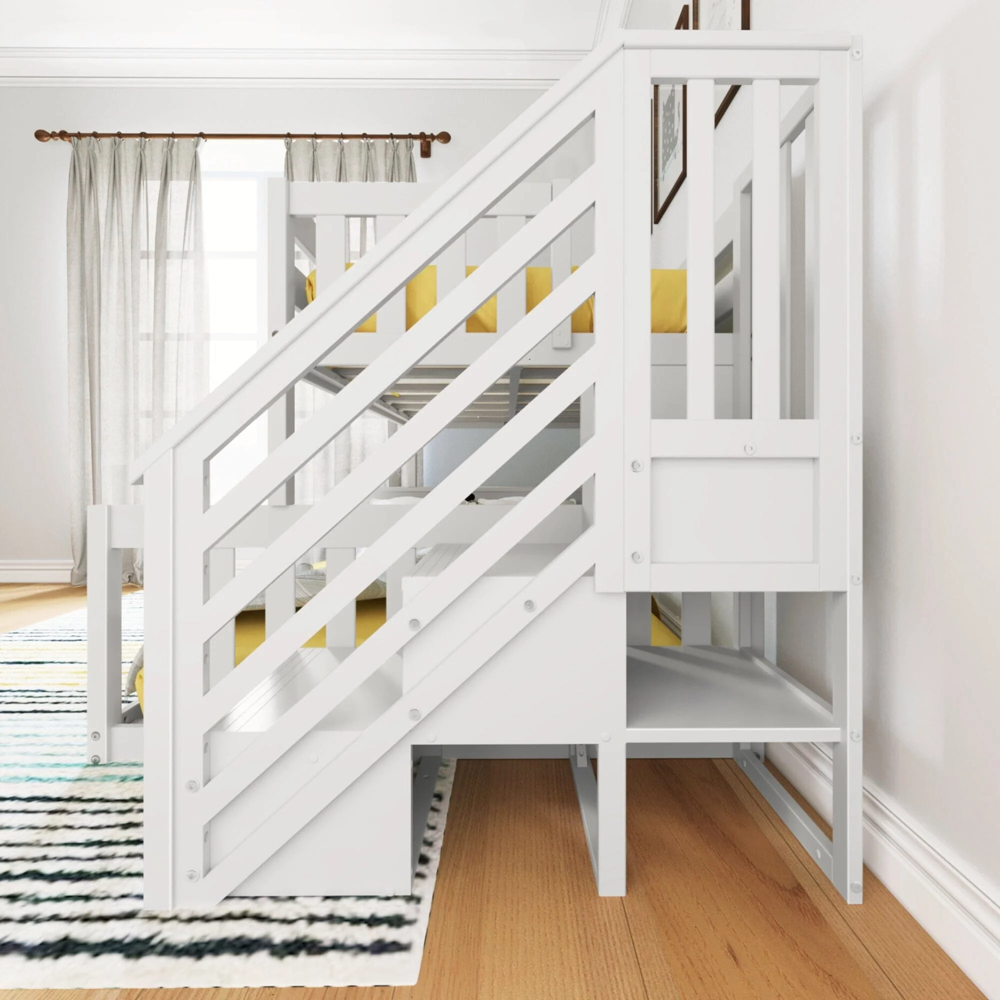Twin Over Full Low Bunk Bed With Stairs - Image 15