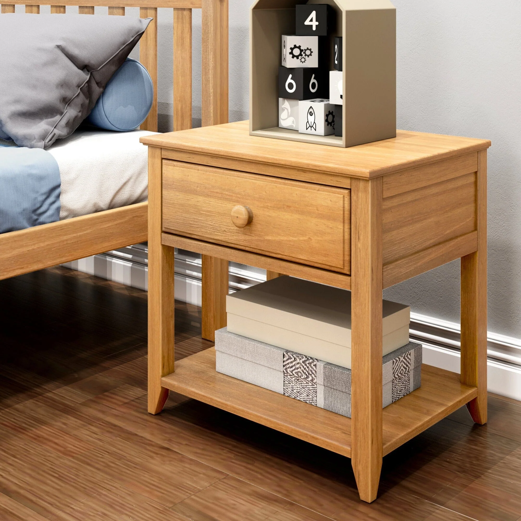 Nightstand with Drawer and Shelf - Image 5