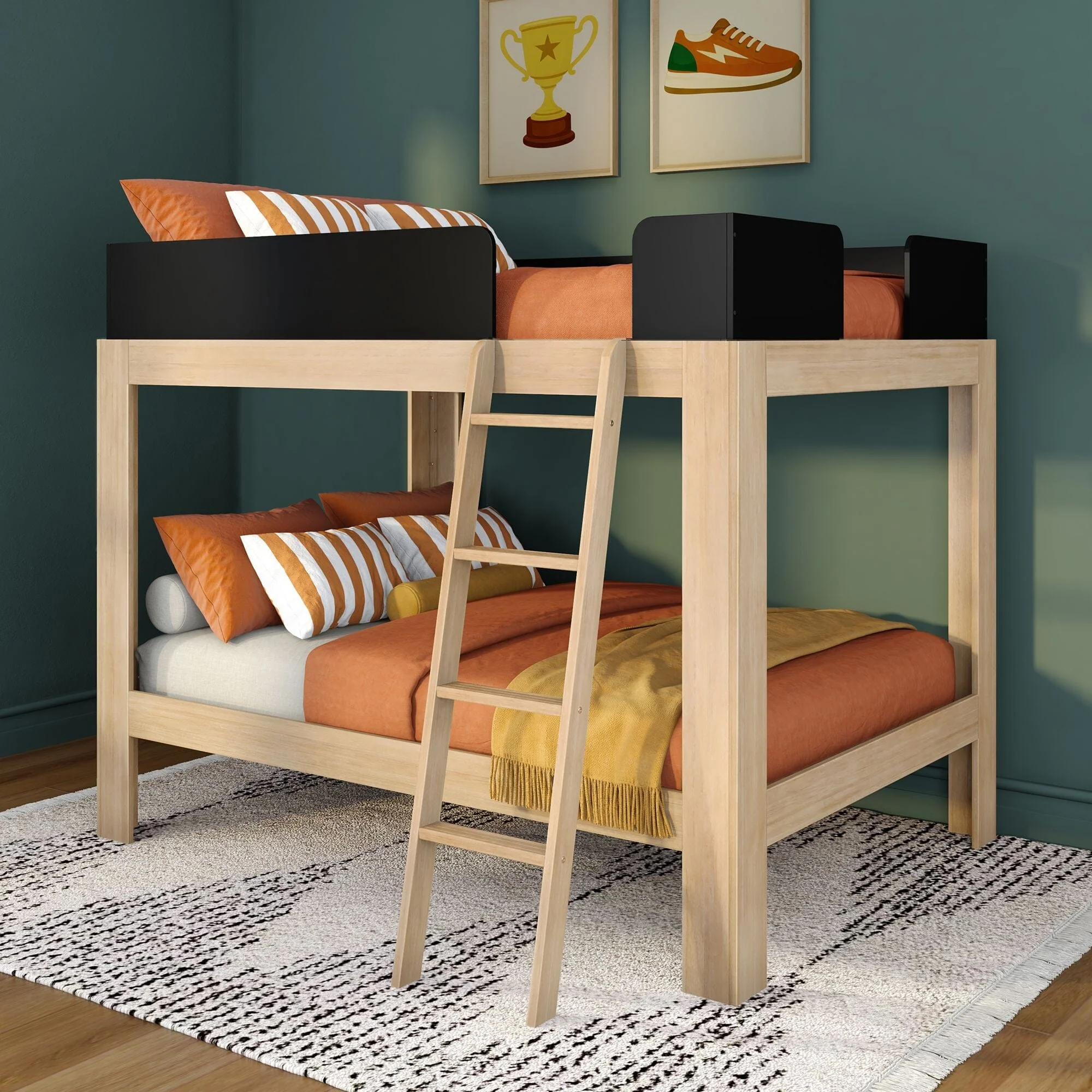 Mid-Century Modern Full Over Full Bunk Bed - Image 3