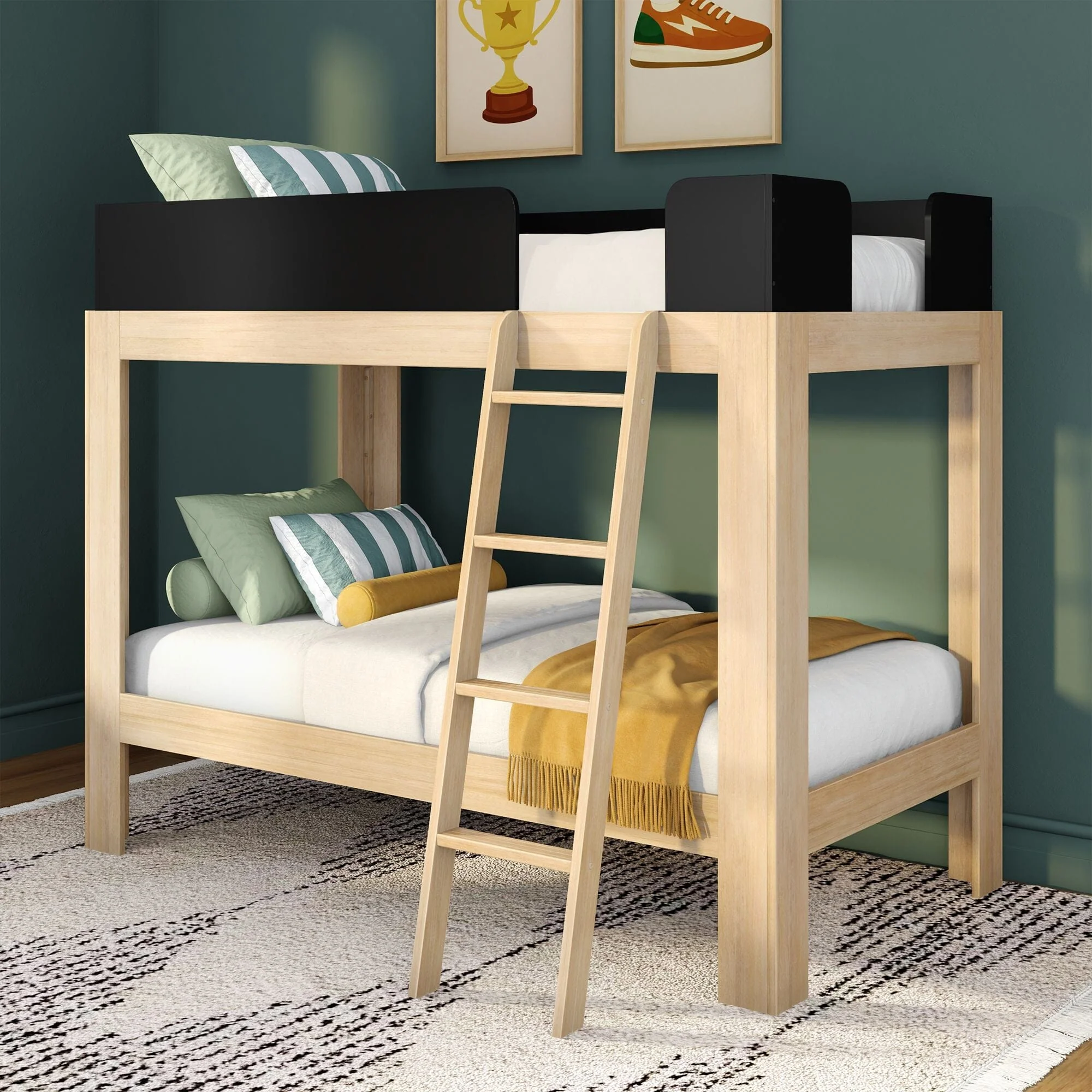 Mid-Century Modern Twin Over Twin Bunk Bed - Image 4