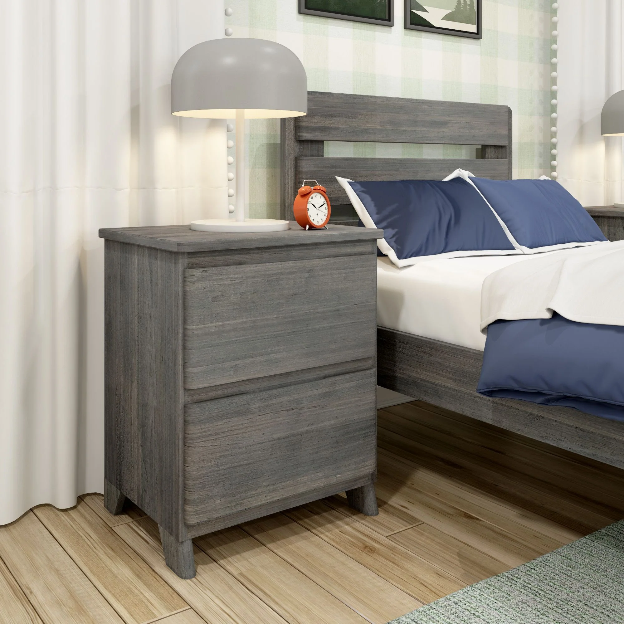 Modern Farmhouse 2-Drawer Nightstand - Image 3