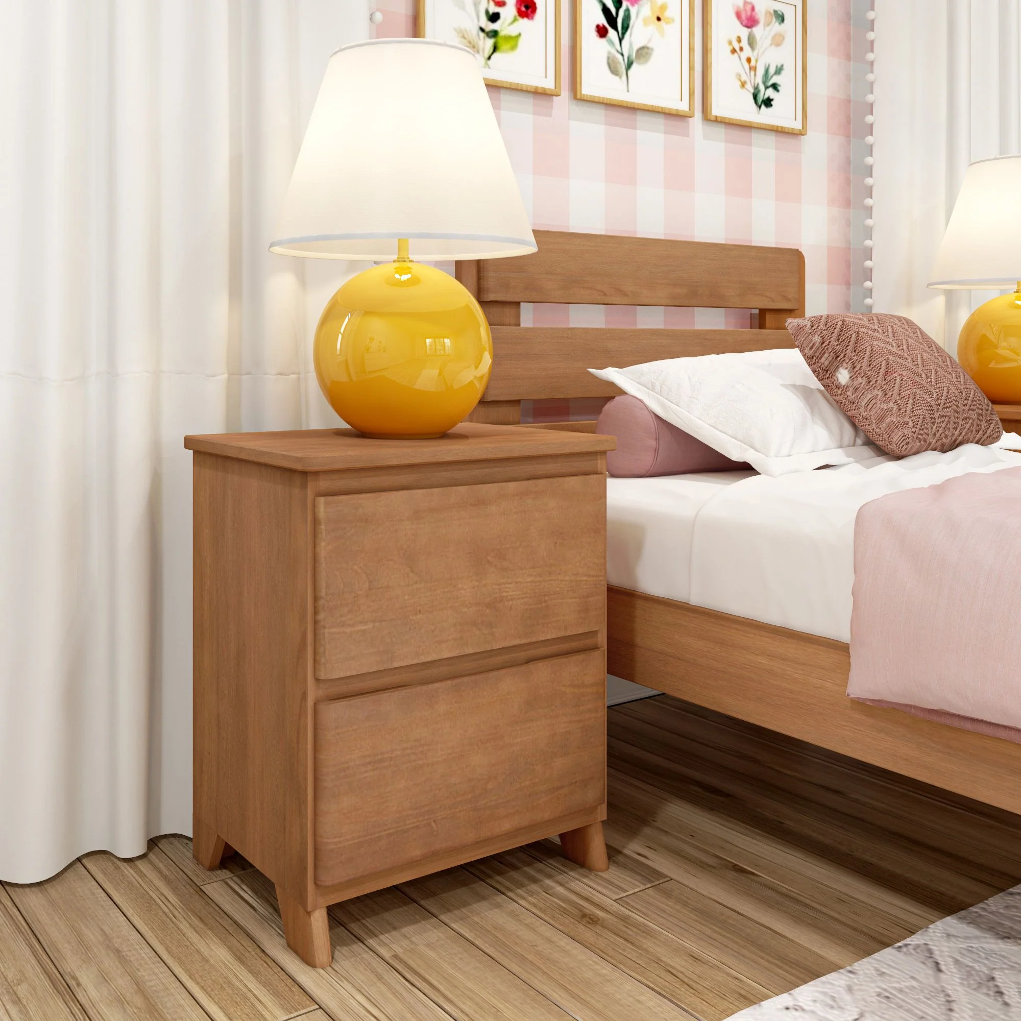 Modern Farmhouse 2-Drawer Nightstand - Image 4