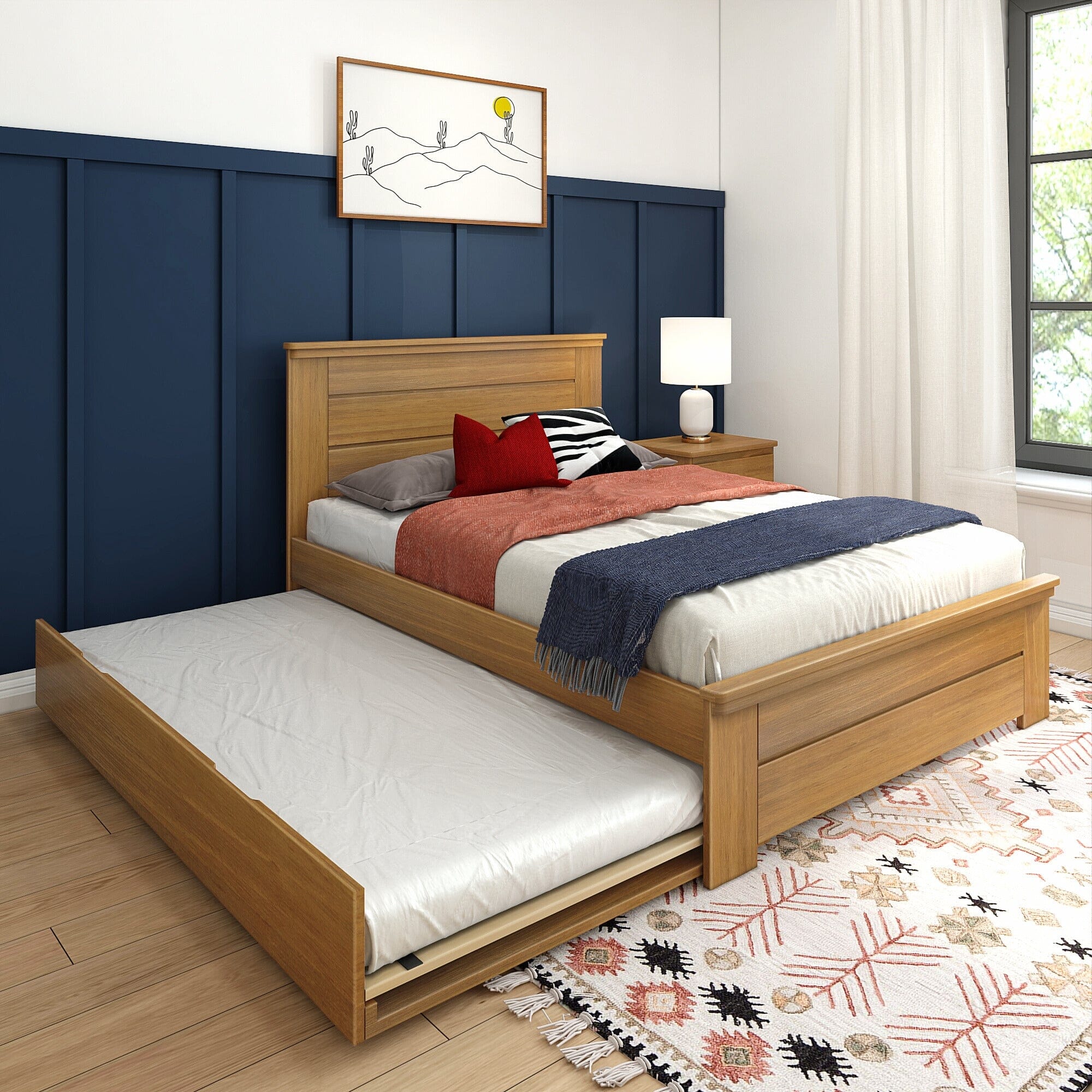 Modern Farmhouse Full Panel Bed With Trundle - Image 3