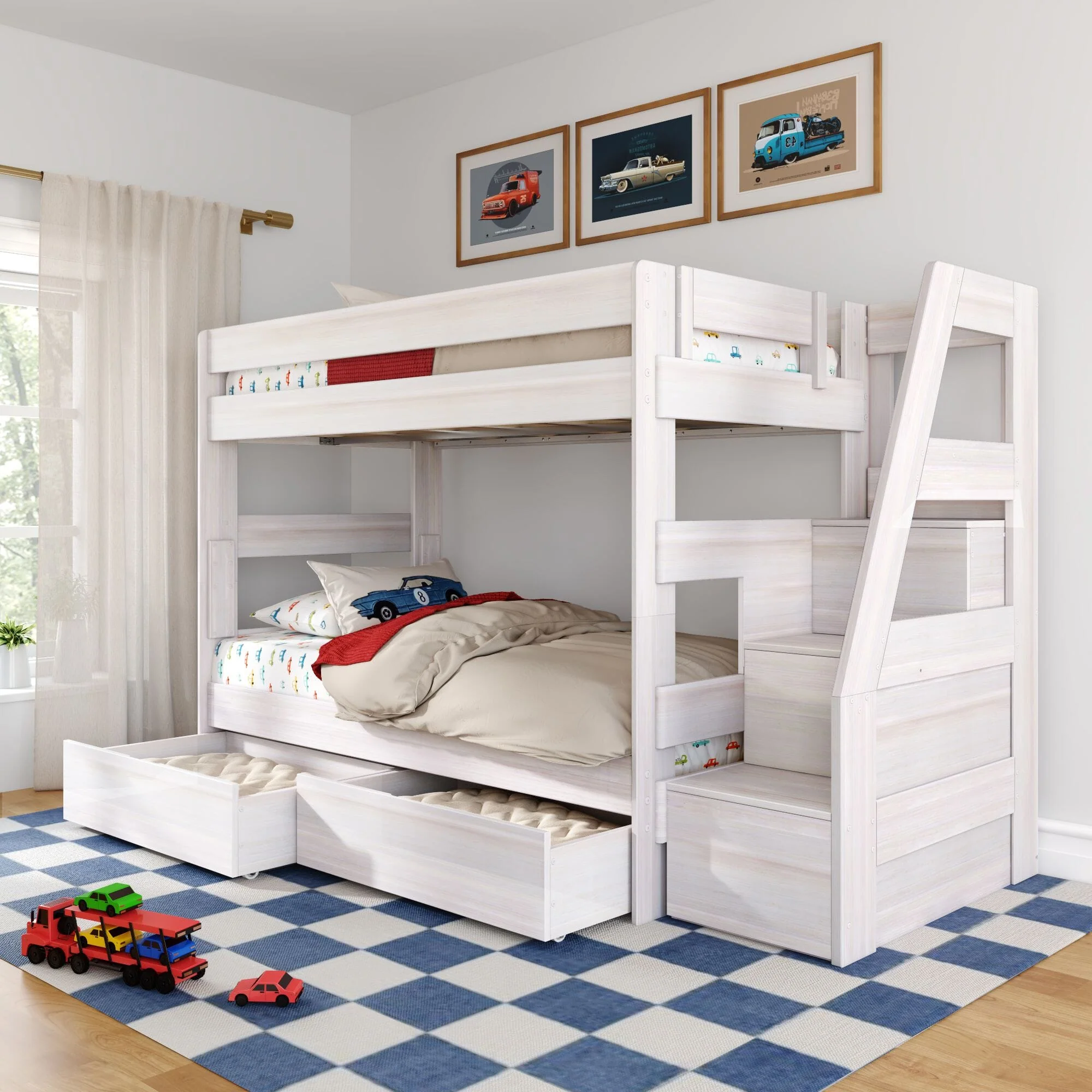 (Combined Listing) Modern Farmhouse Twin Over Twin Bunk Bed - Image 5