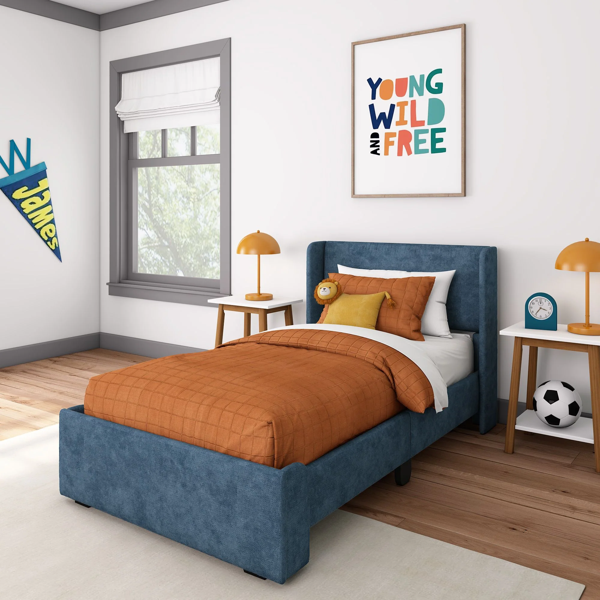 Nicholas Upholstered Twin Bed - Image 3