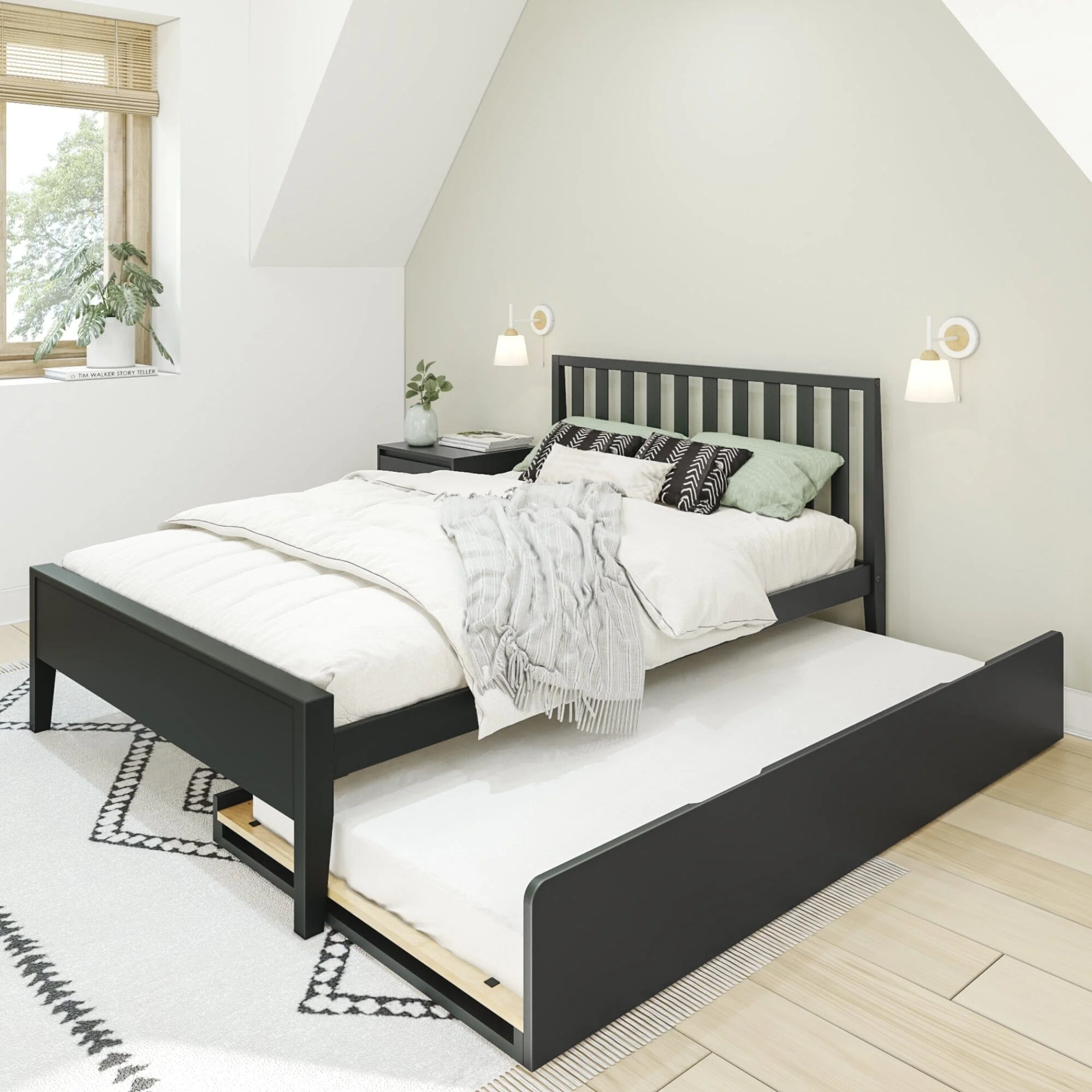 Scandinavian Full Bed With Trundle - Image 4