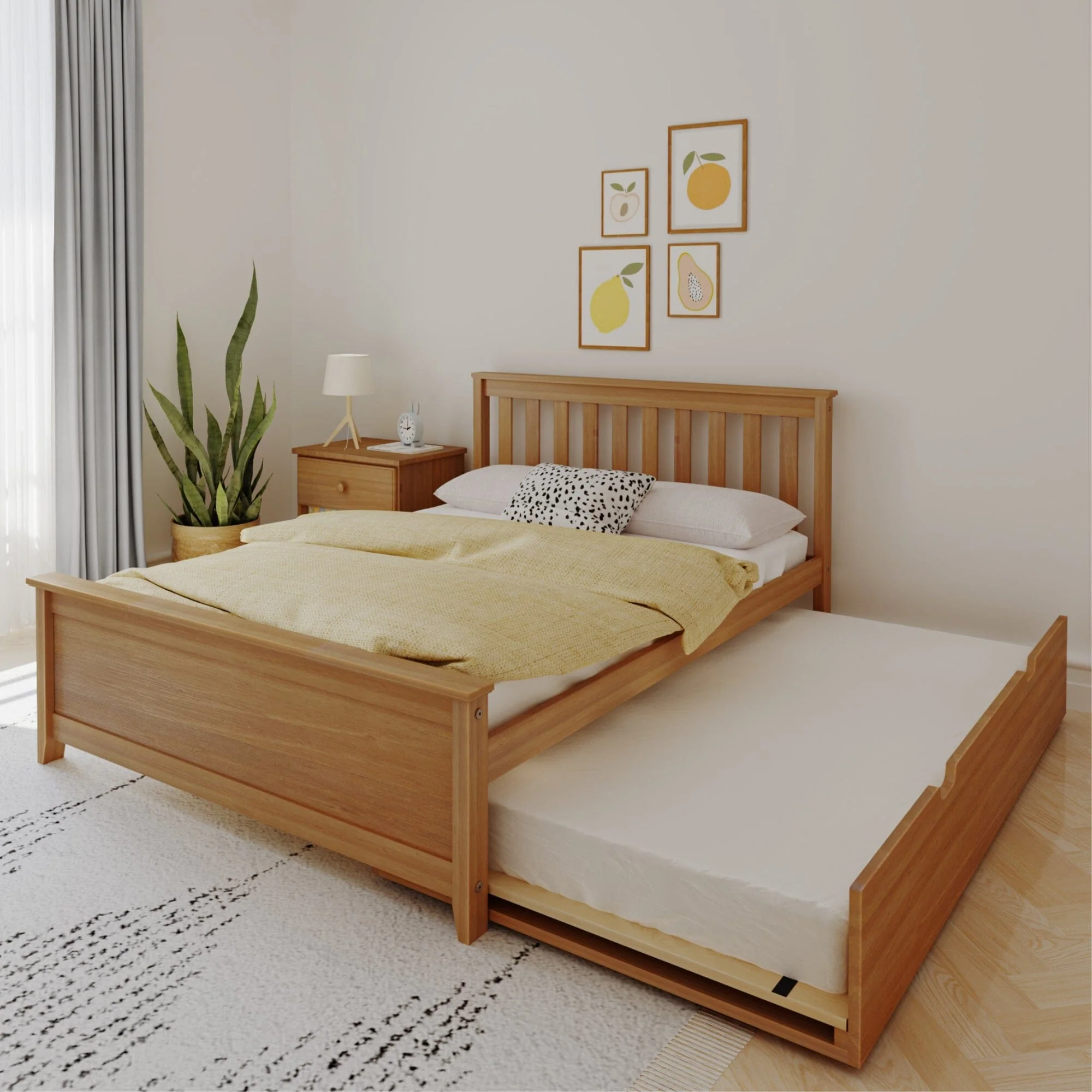 Full Slatted Bed With Trundle - Image 6