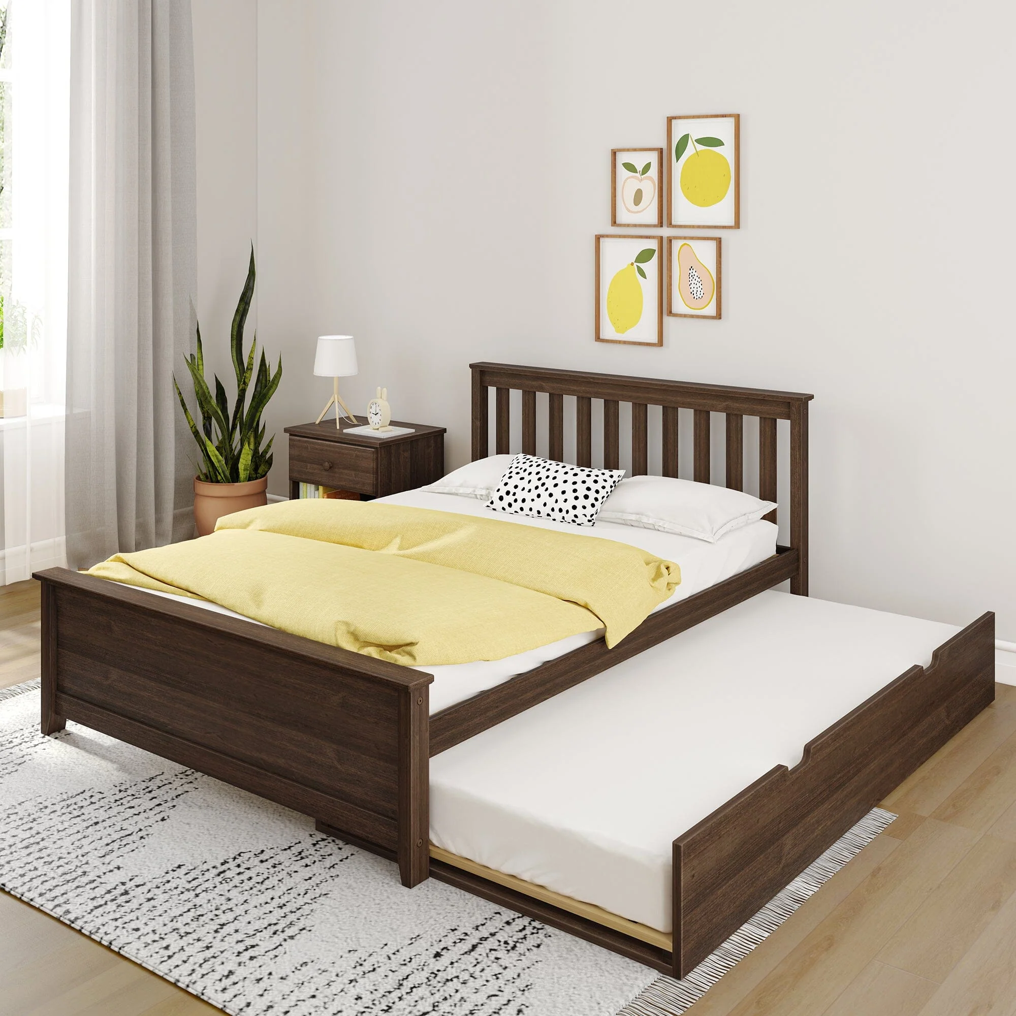 Full Slatted Bed With Trundle - Image 5