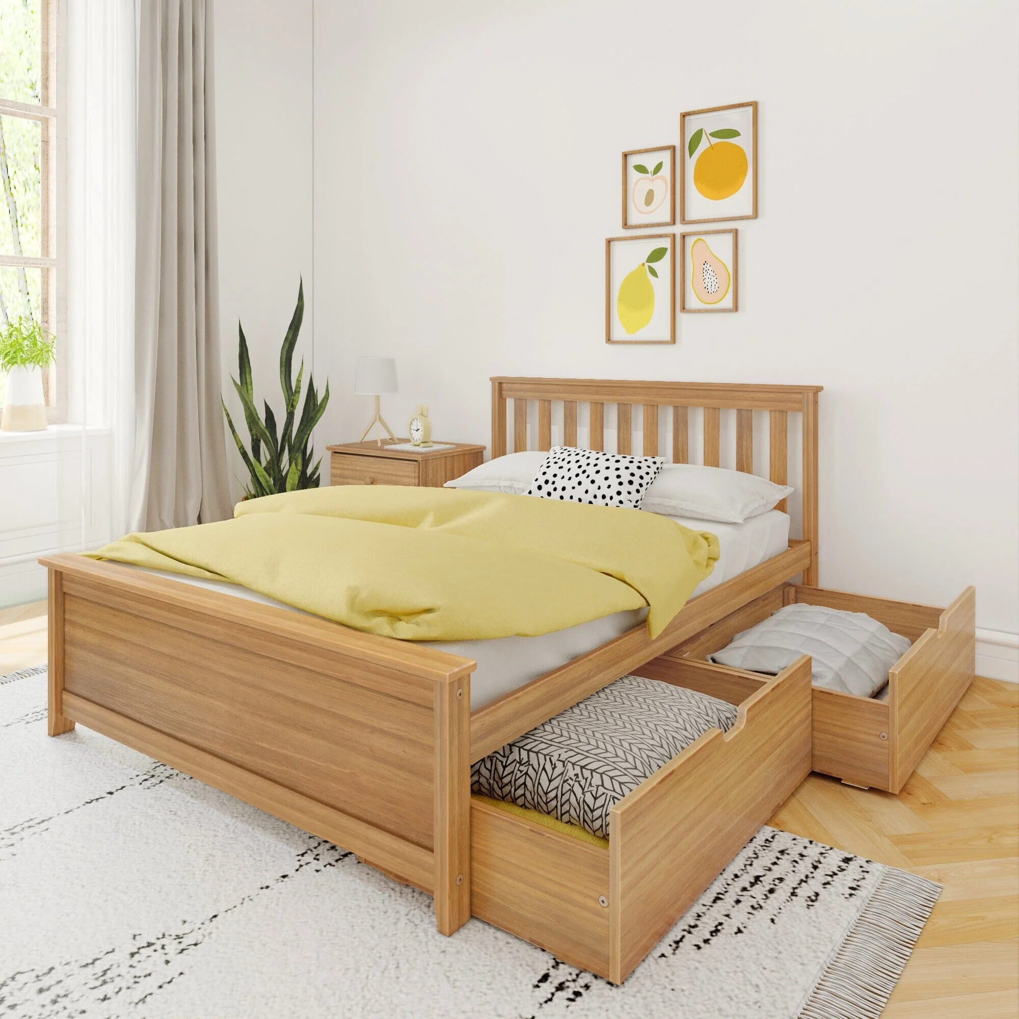 Full Slatted Bed With Storage Drawers - Image 4