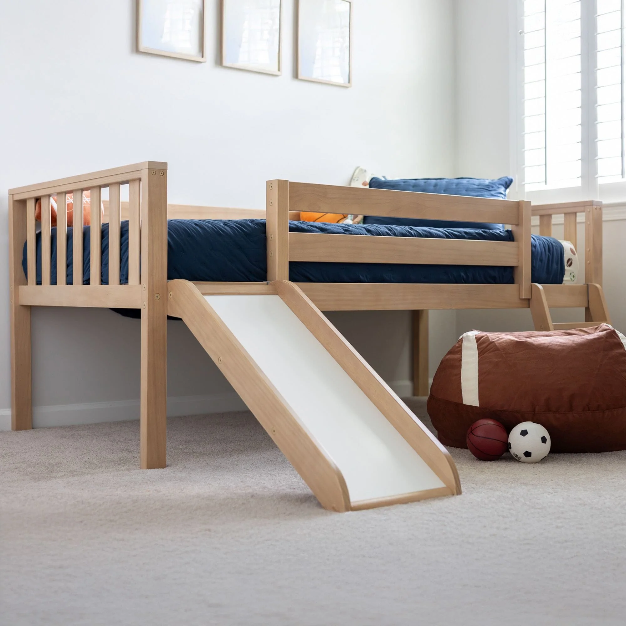 Soren Ultra Low Loft Bed With Slide - Image 2