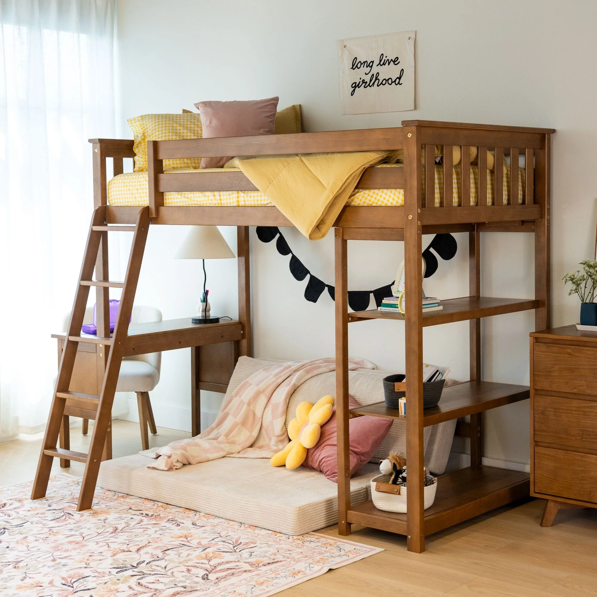 Twin Loft Bed With Bookcase & Desk - Image 3