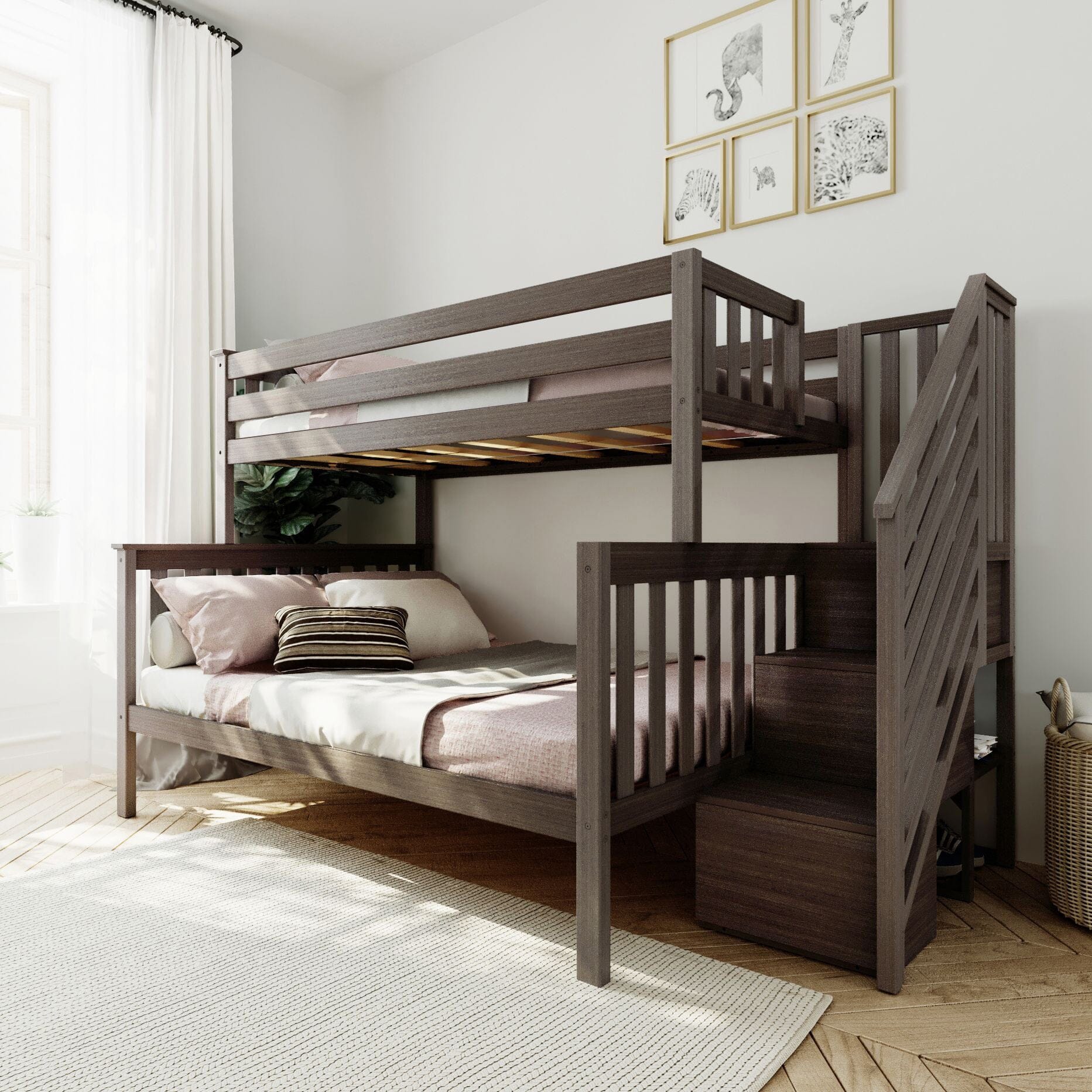 Twin Over Full Bunk Bed With Stairs - Image 3