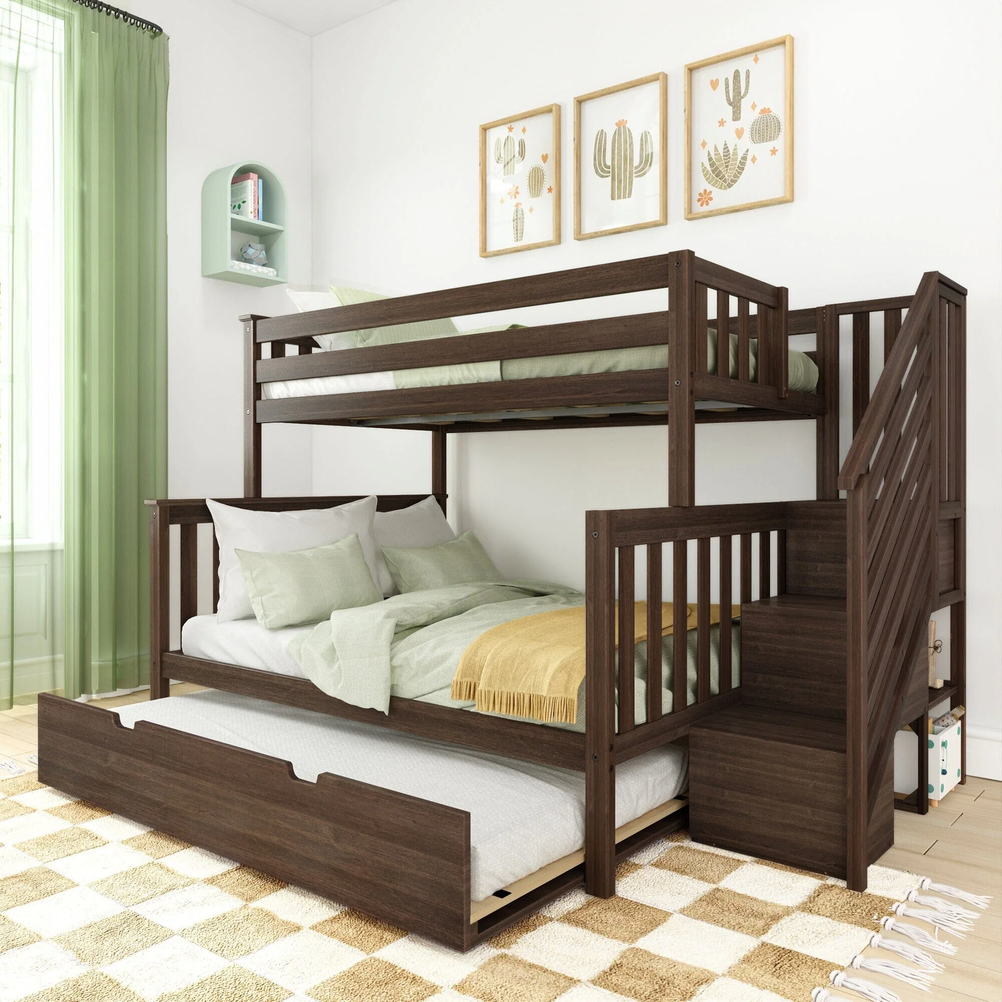 Twin Over Full Bunk Bed With Stairs & Trundle - Image 4