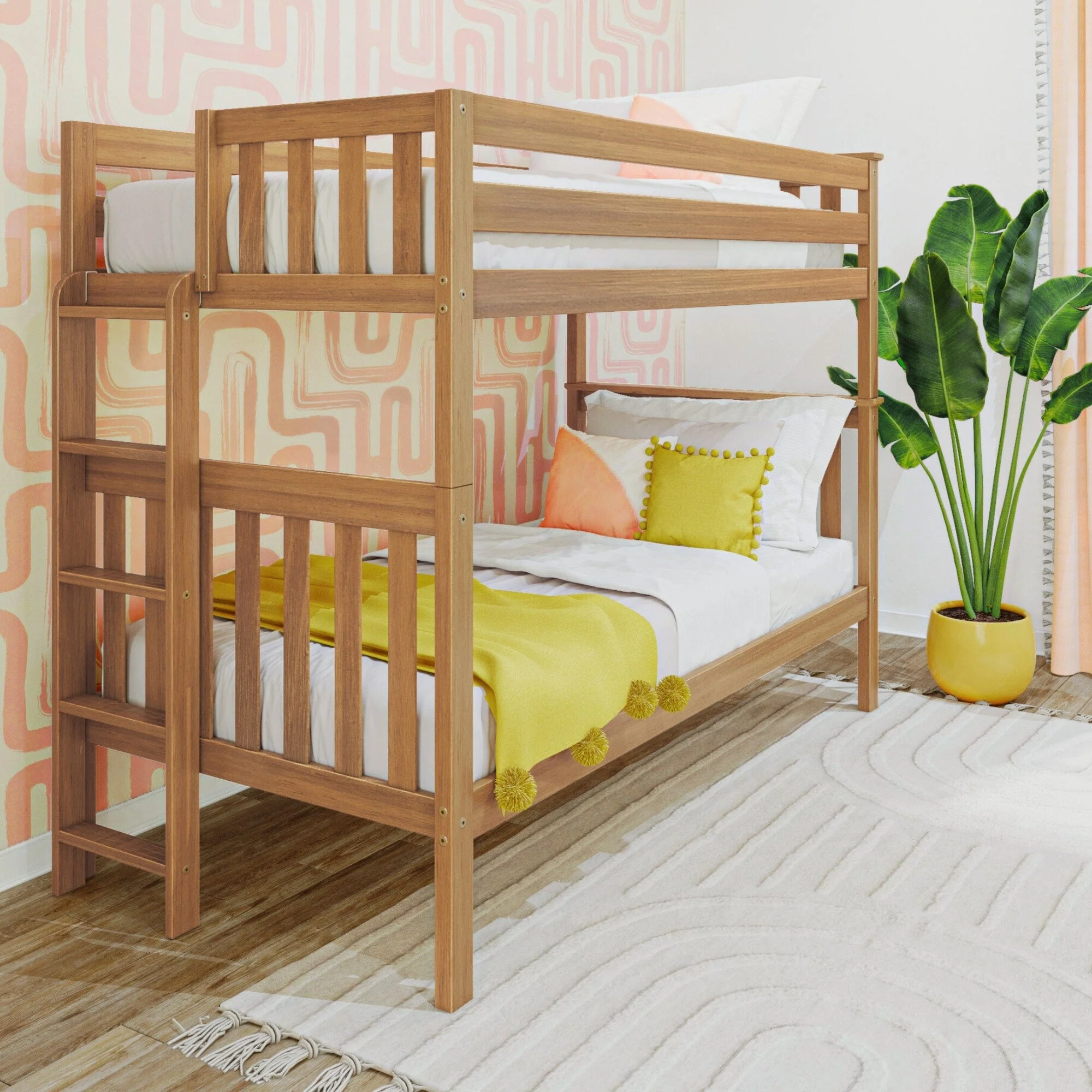 Twin Over Twin Bunk Bed With Ladder on End - Image 4