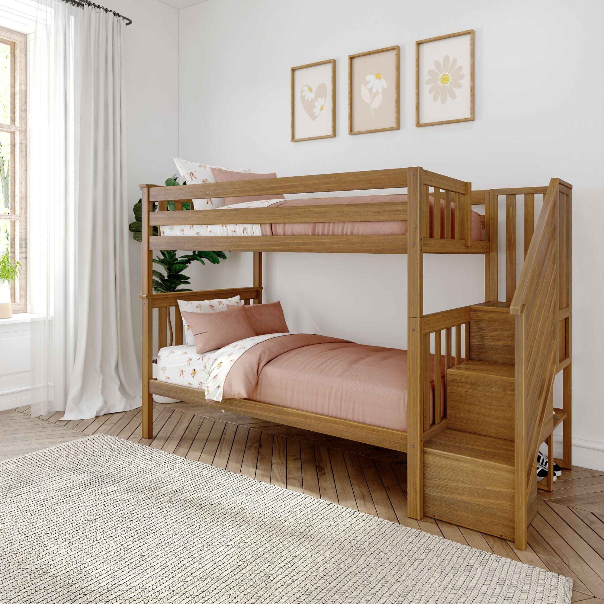 Twin Over Twin Bunk Bed With Stairs - Image 3