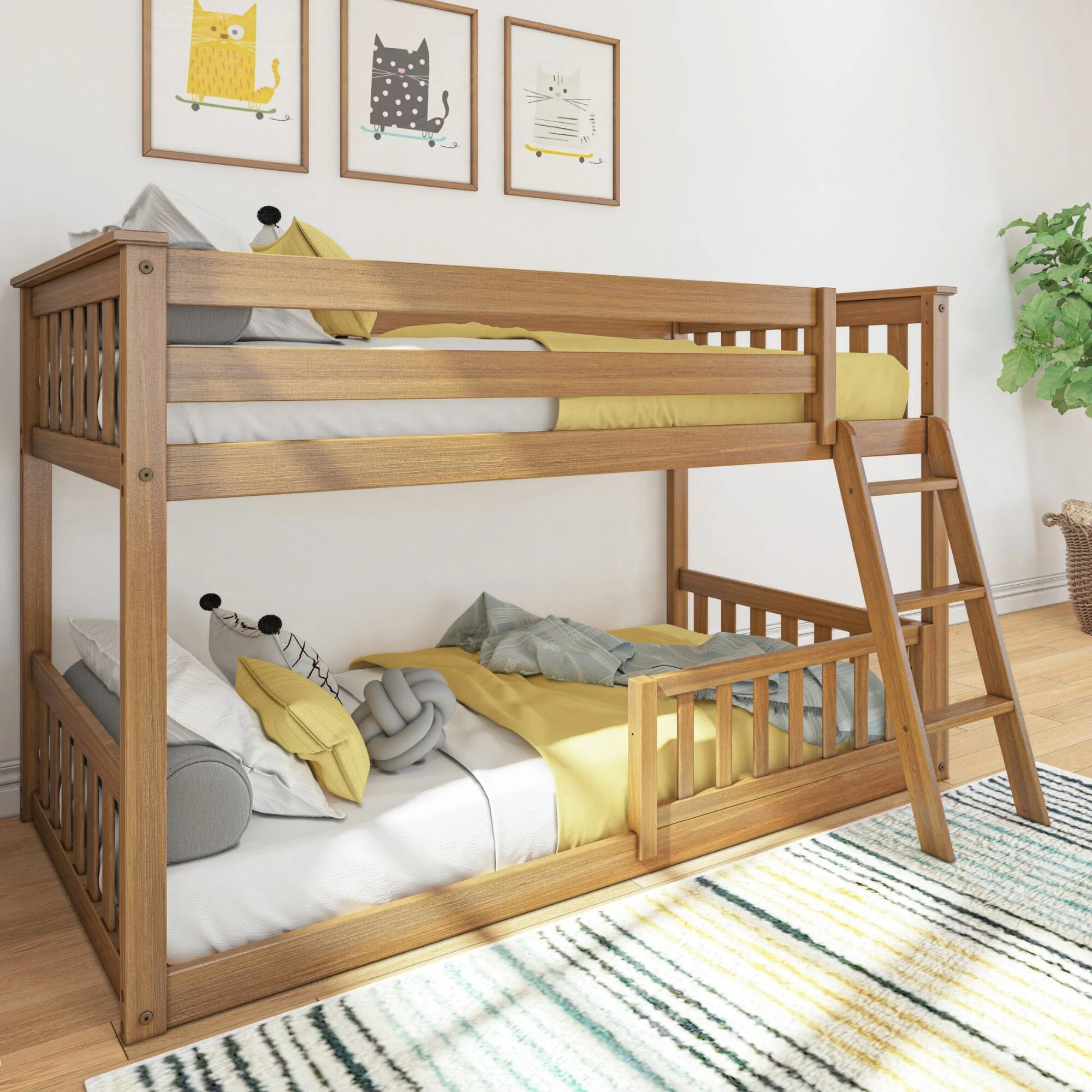 Twin Over Twin Low Bunk With Guardrails - Image 13