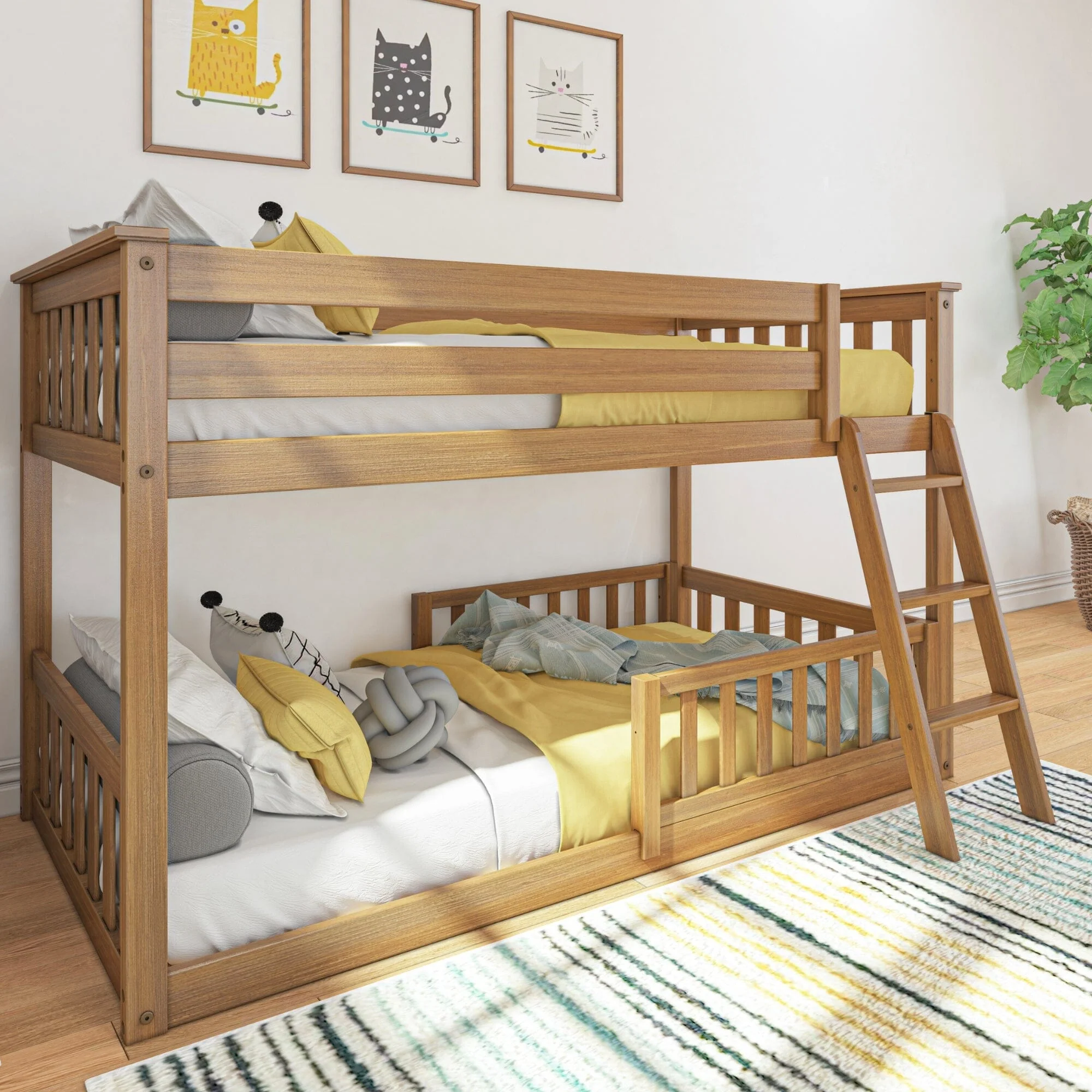 Twin Over Twin Low Bunk With Guardrails - Image 14