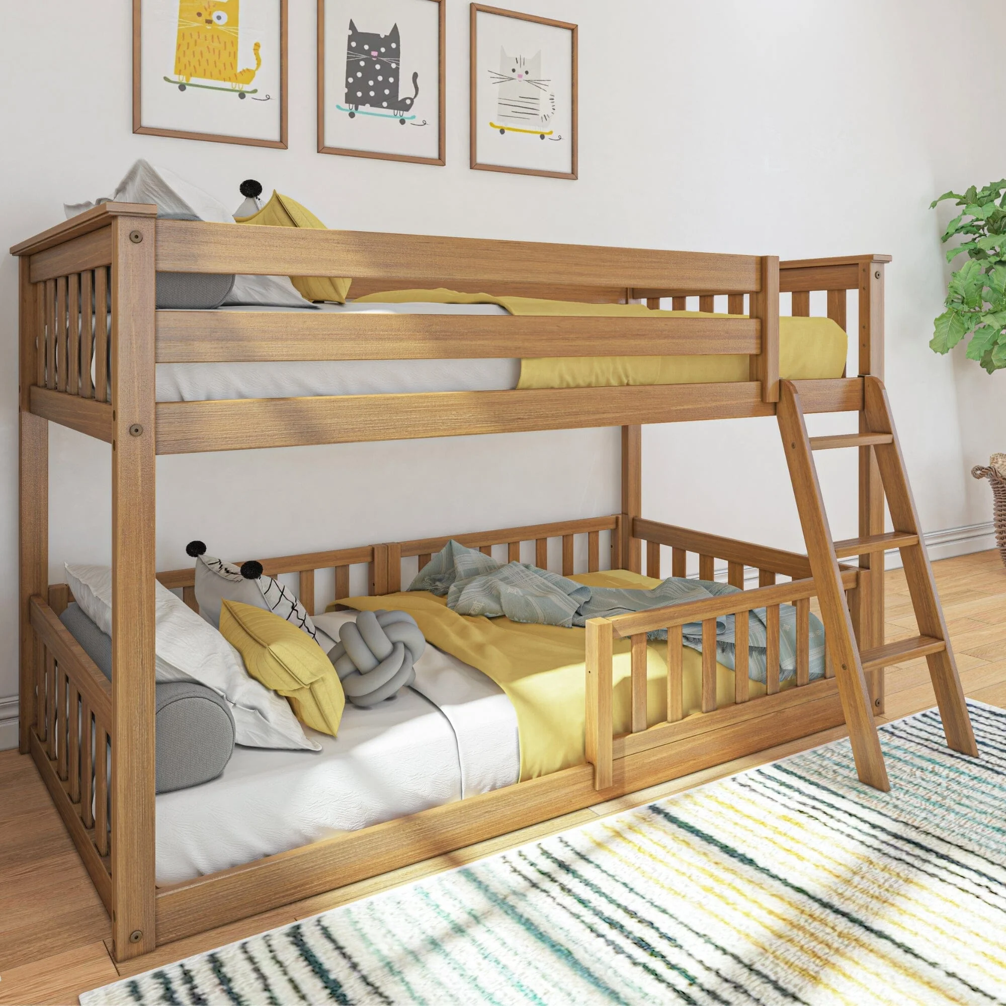 Twin Over Twin Low Bunk With Guardrails - Image 15
