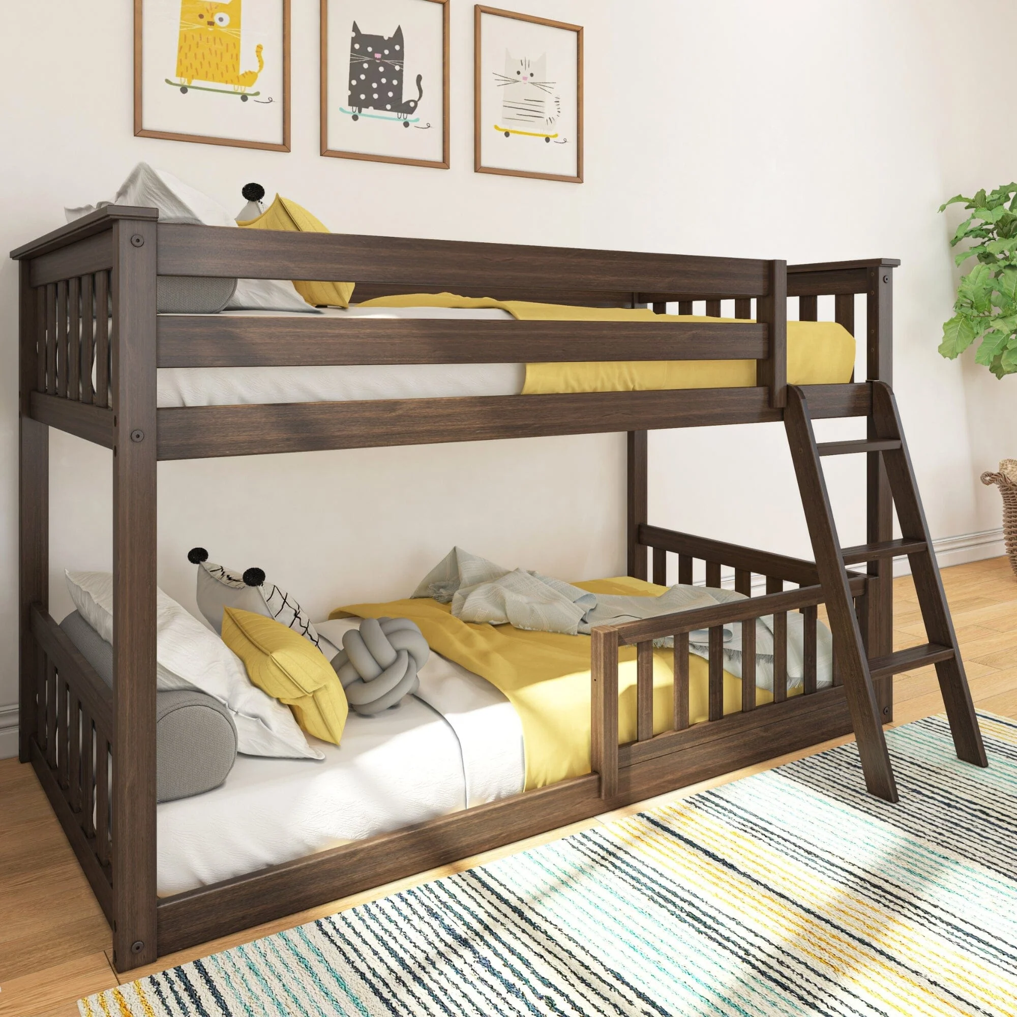 Twin Over Twin Low Bunk With Guardrails - Image 16