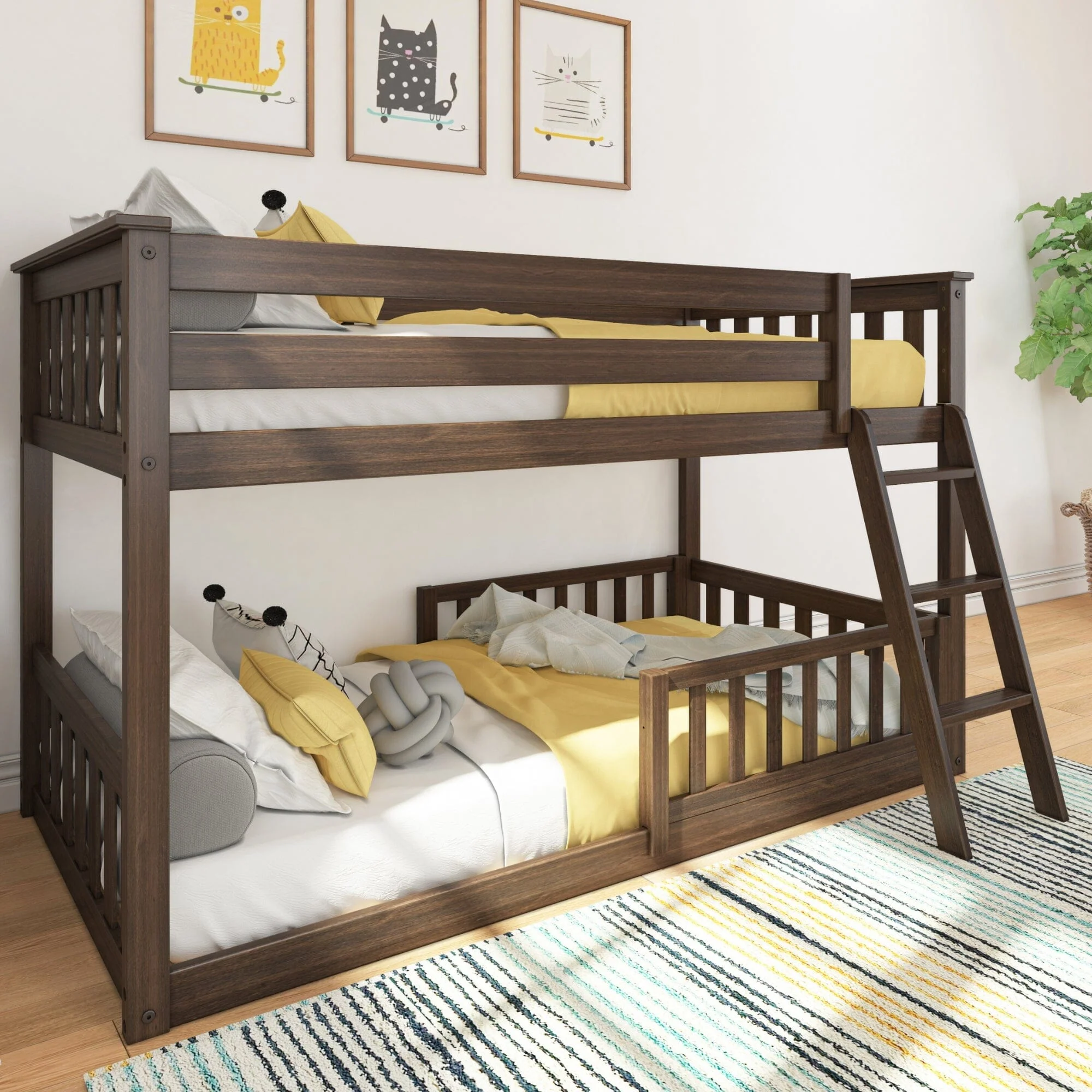Twin Over Twin Low Bunk With Guardrails - Image 17