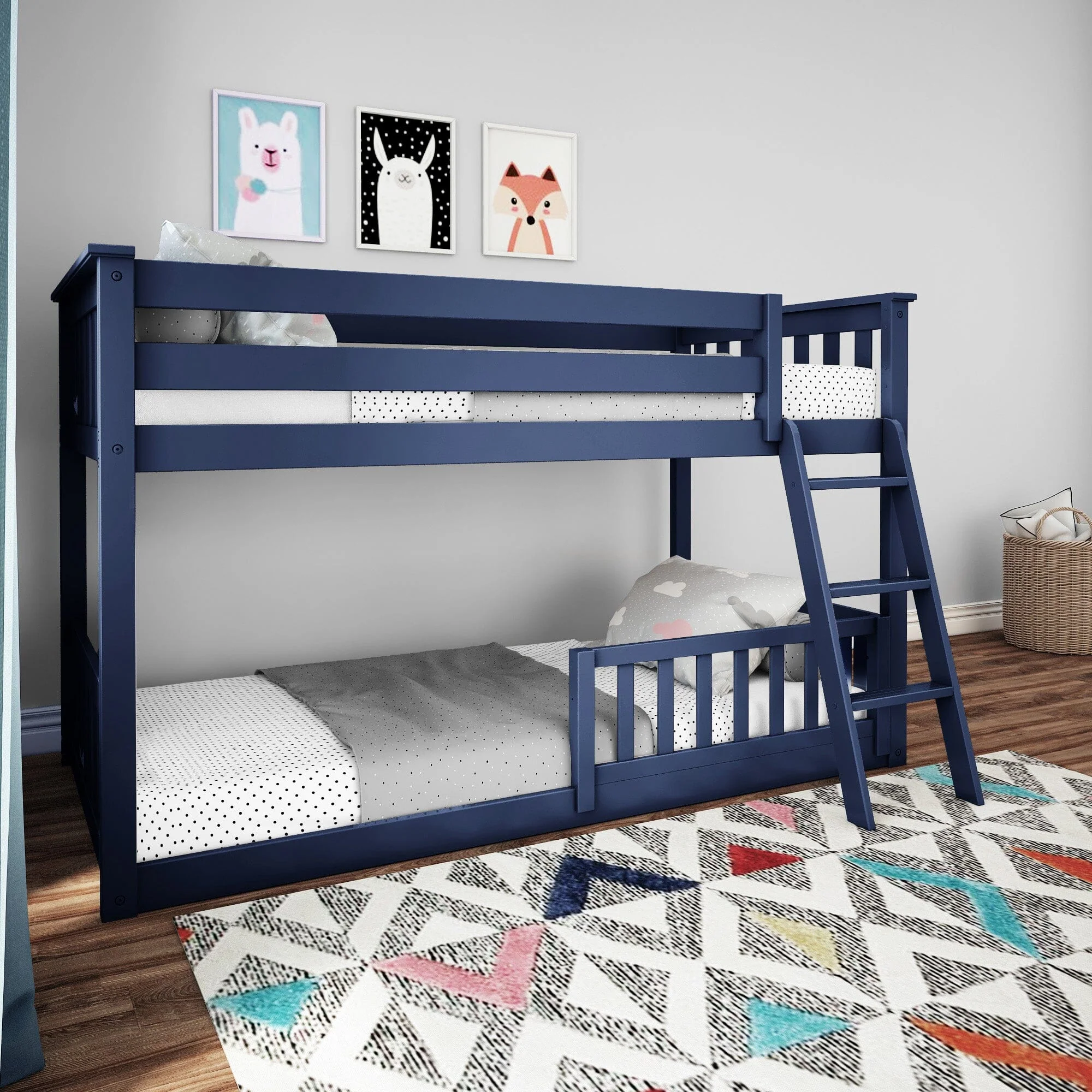 Twin Over Twin Low Bunk With Guardrails - Image 12