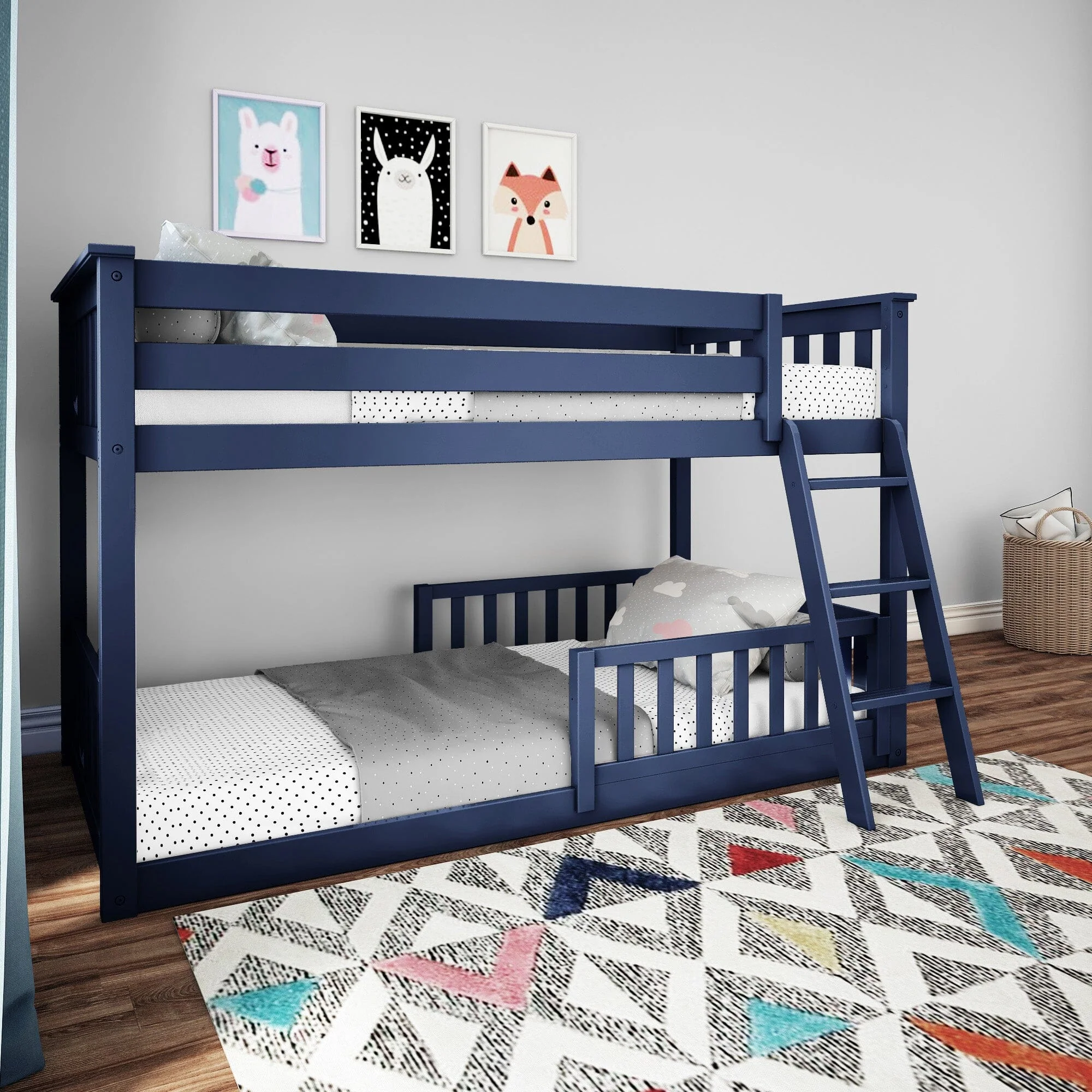 Twin Over Twin Low Bunk With Guardrails - Image 5