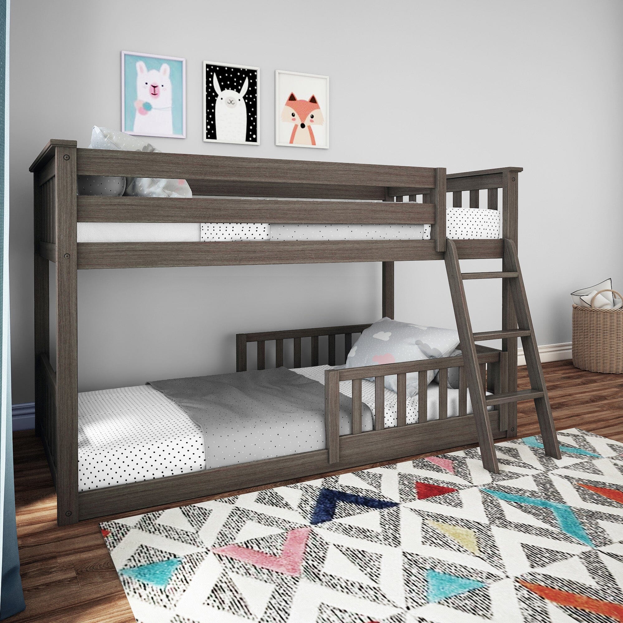 Twin Over Twin Low Bunk With Guardrails - Image 10