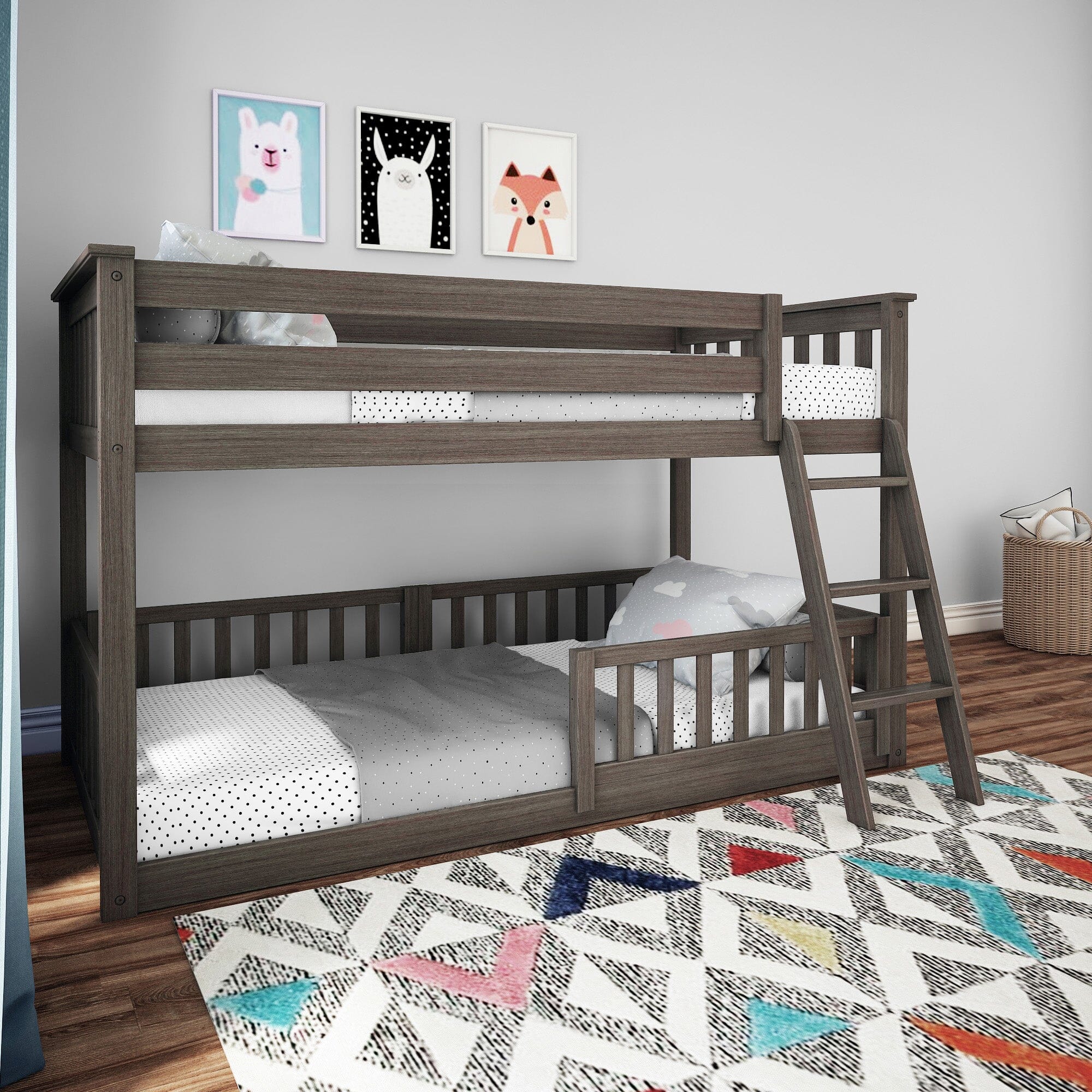Twin Over Twin Low Bunk With Guardrails - Image 8