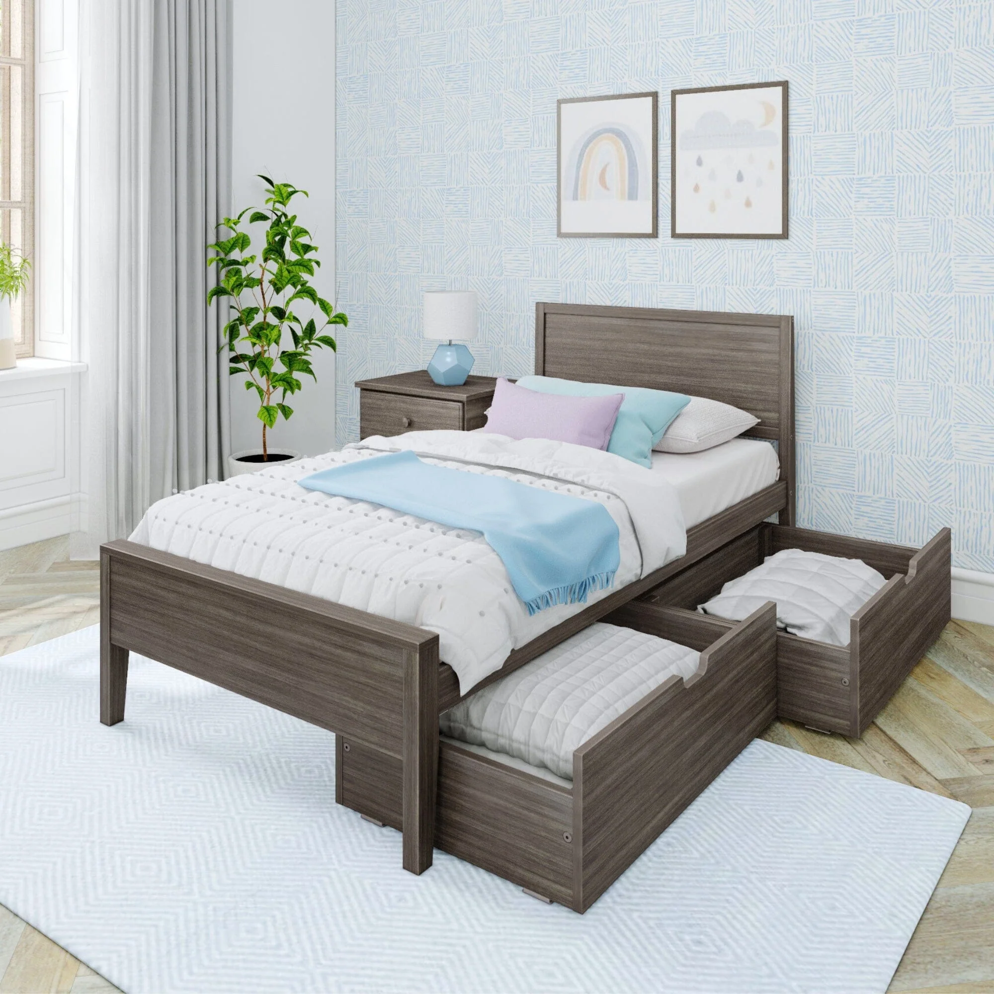 Twin Panel Bed With Storage Drawers - Image 3