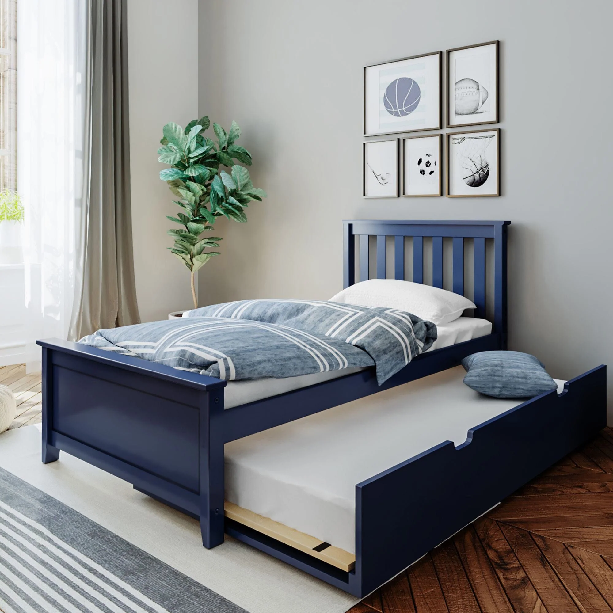 Twin Slatted Bed With Trundle - Image 4