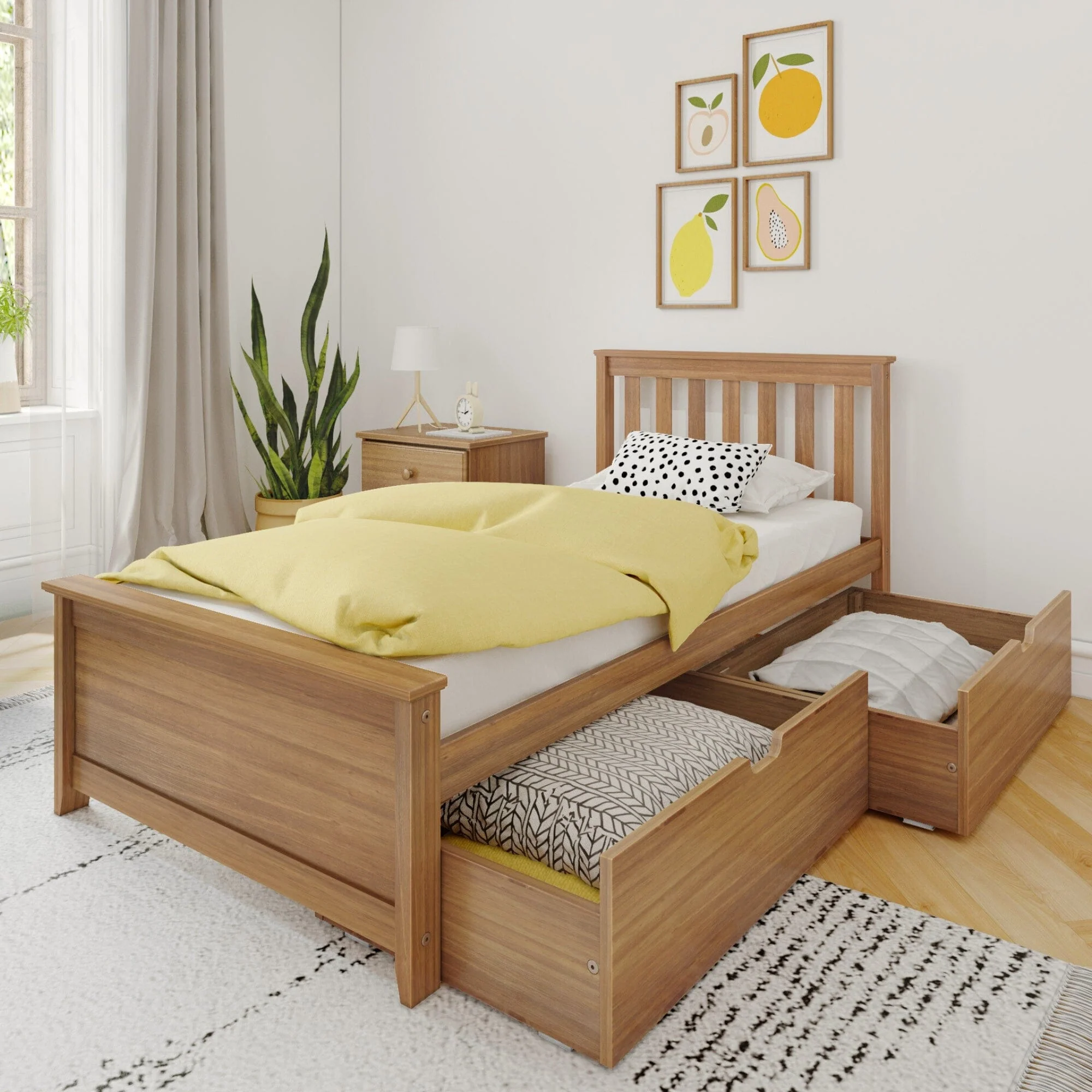 Twin Slatted Bed With Storage Drawers - Image 5