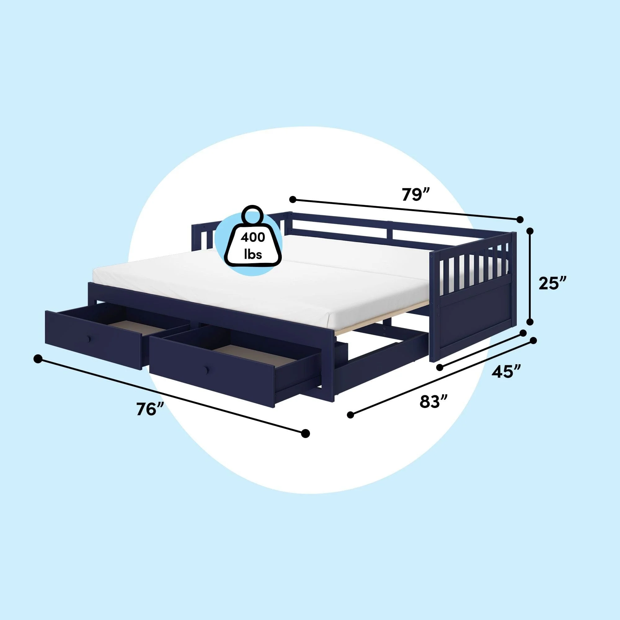Elizabeth Twin to King Daybed With Storage Drawers - Image 22