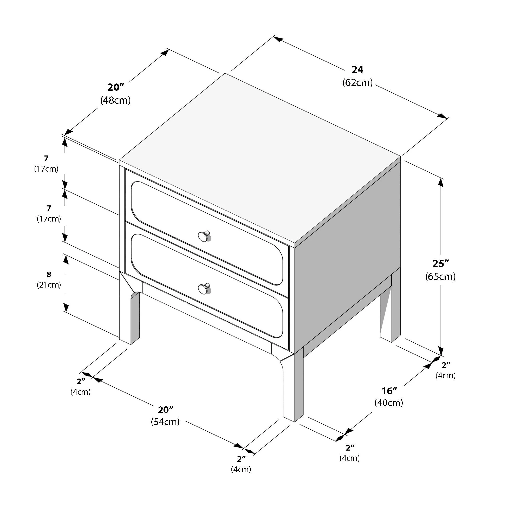 Ellis 2-Drawer Nightstand - Image 17
