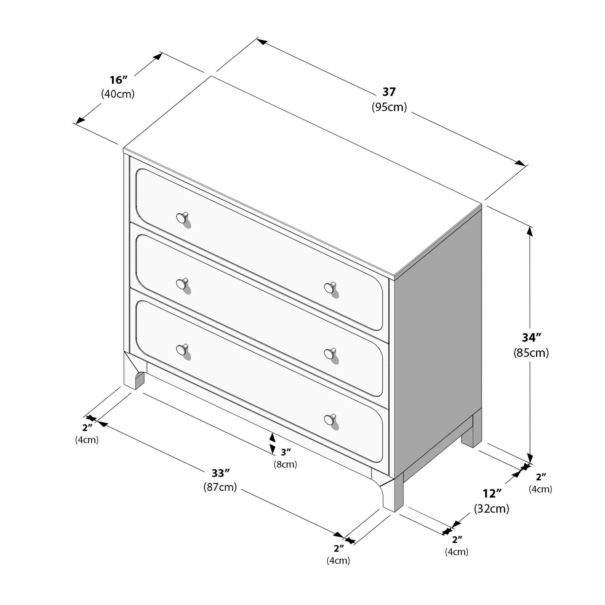 Ellis 3-Drawer Dresser - Image 13