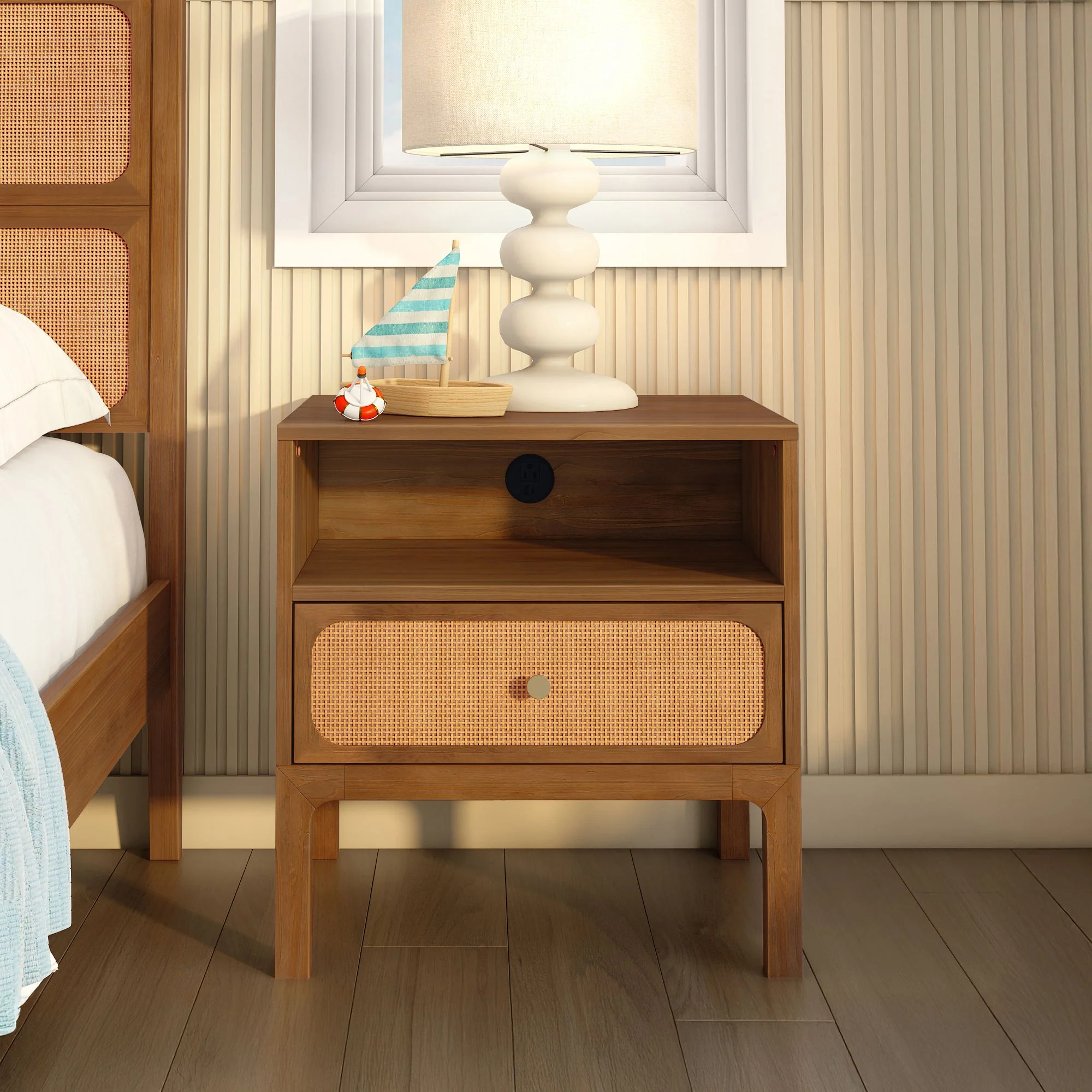 Ellis Nightstand With Charging Station - Image 4