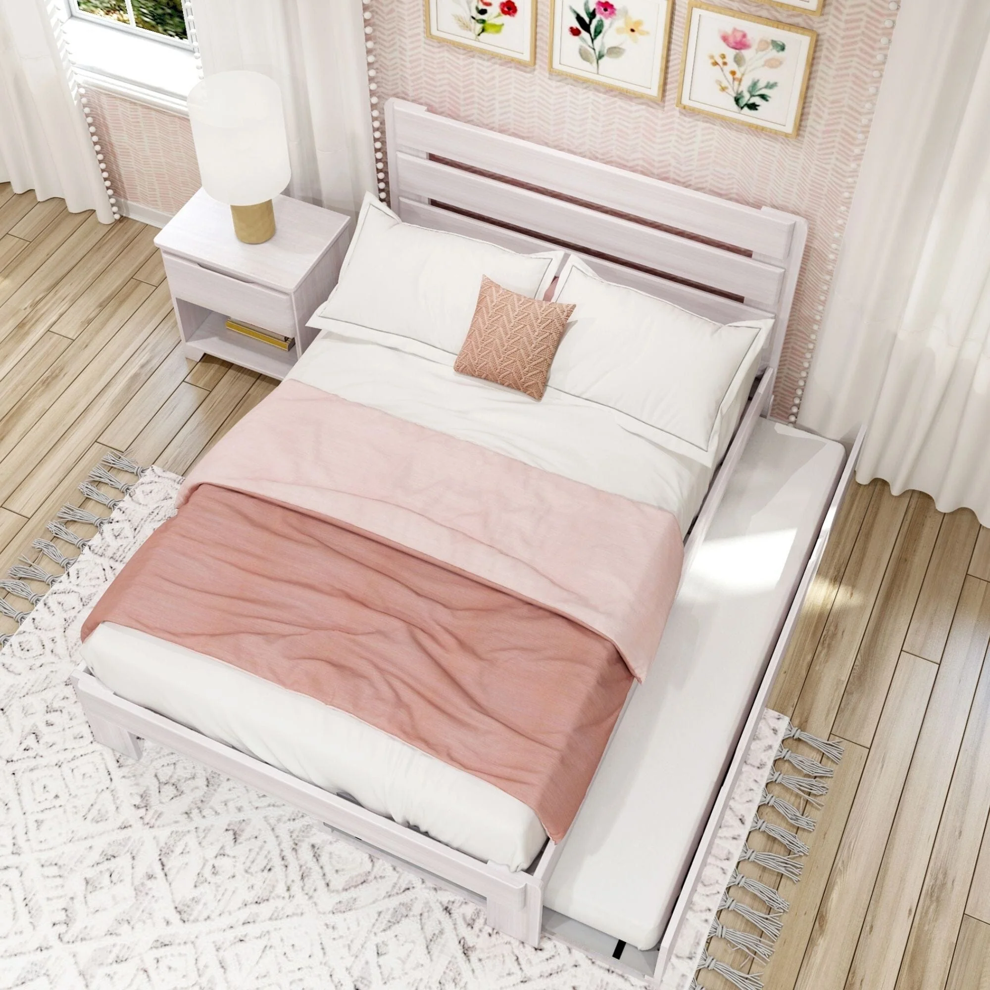 Modern Farmhouse Full Plank Bed With Trundle - Image 9