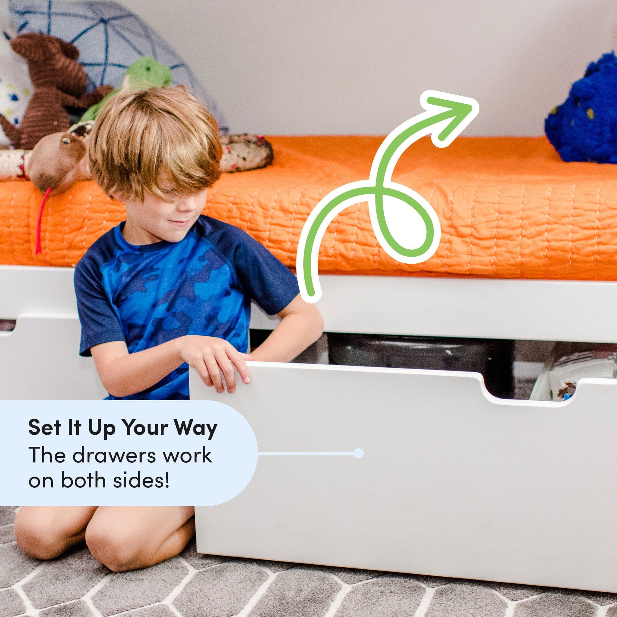 Full Over Full Bunk Bed With Storage Drawers - Image 15