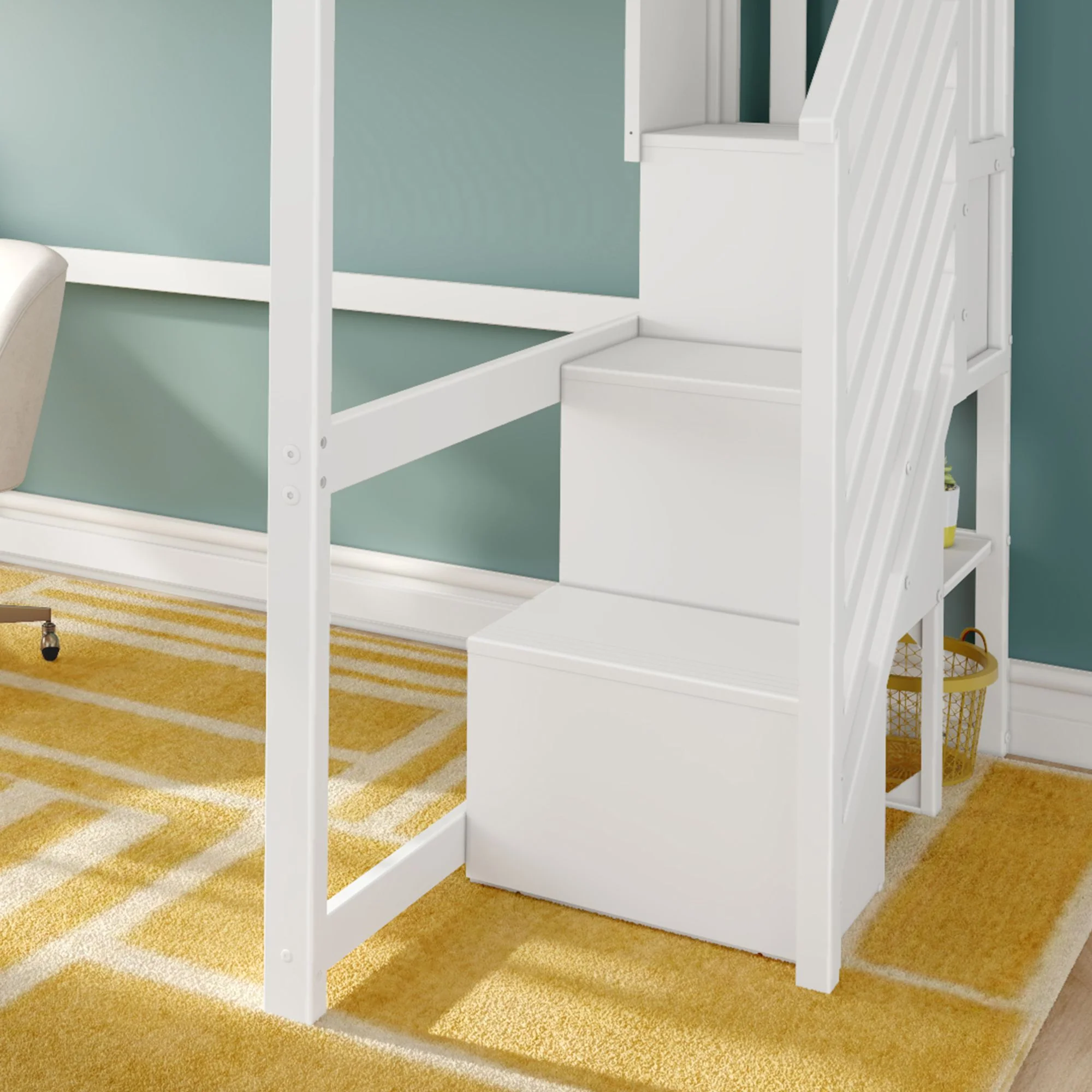 Full Loft Bed With Desk & Stairs - Image 13