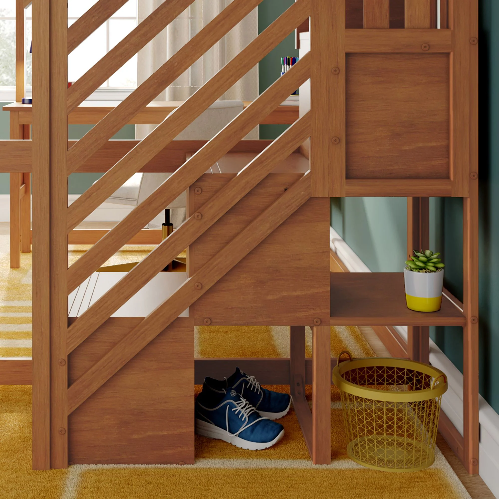 Full Loft Bed With Desk & Stairs - Image 24
