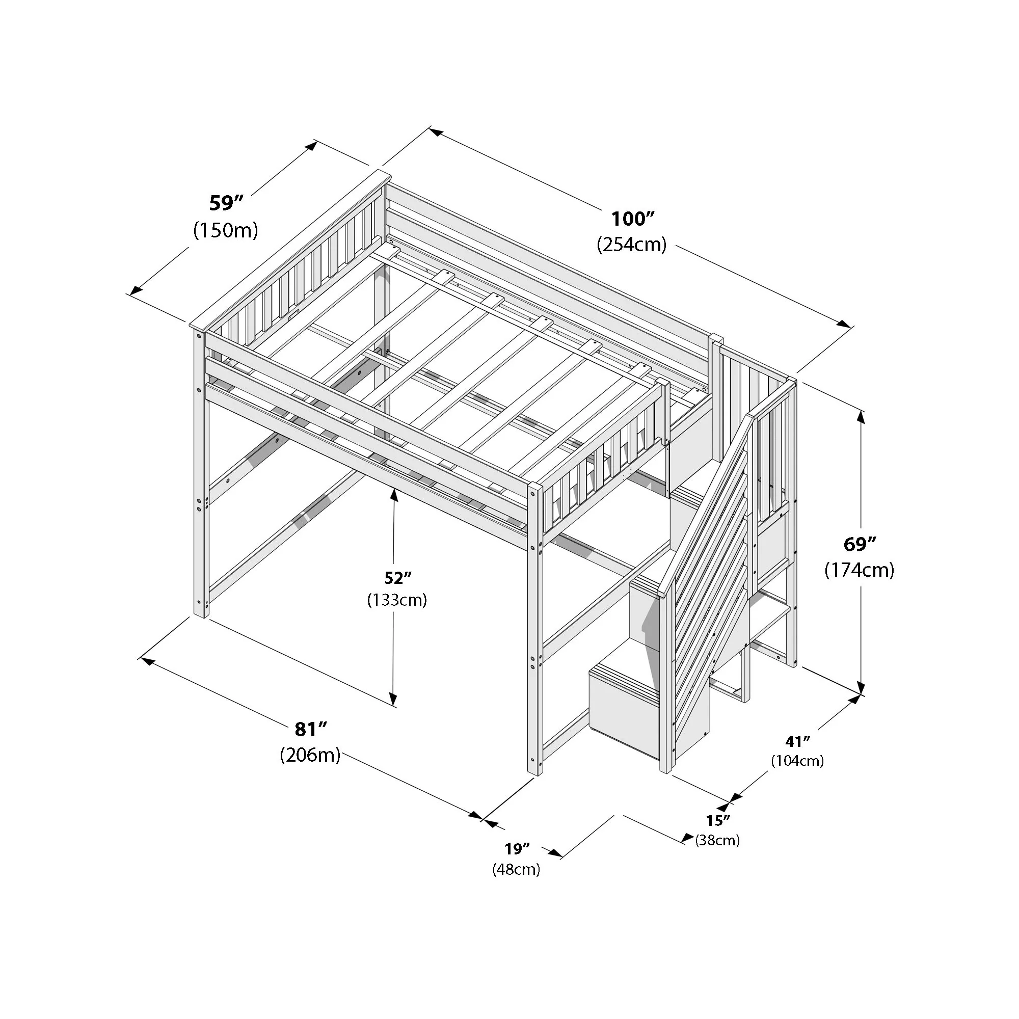 Full Loft Bed With Stairs - Image 32