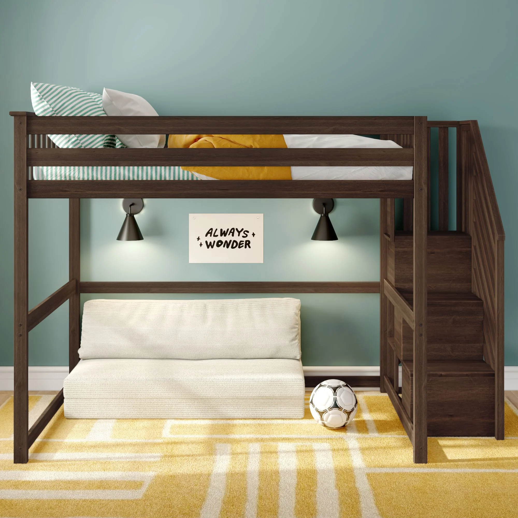 Full Loft Bed With Stairs - Image 4