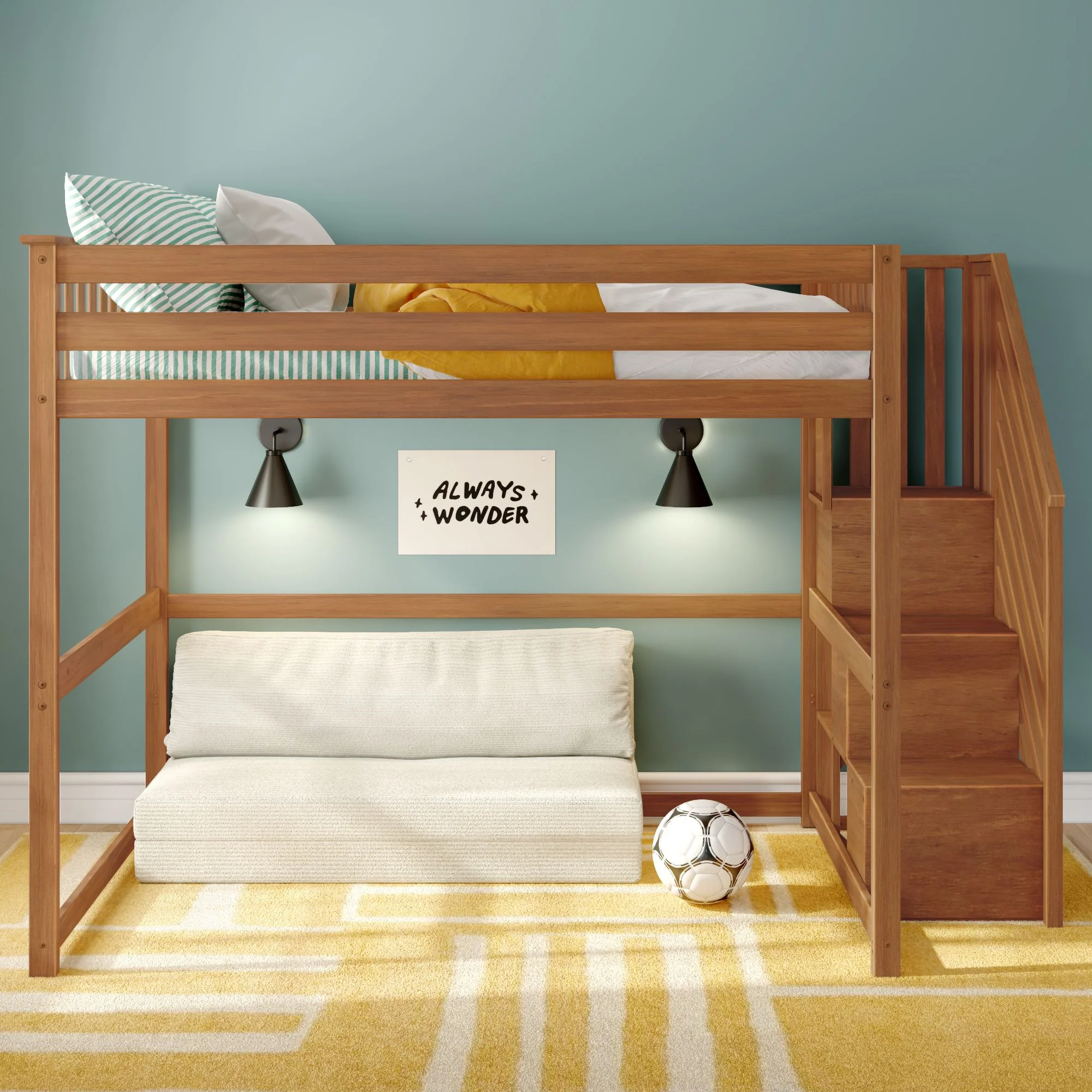Full Loft Bed With Stairs - Image 5