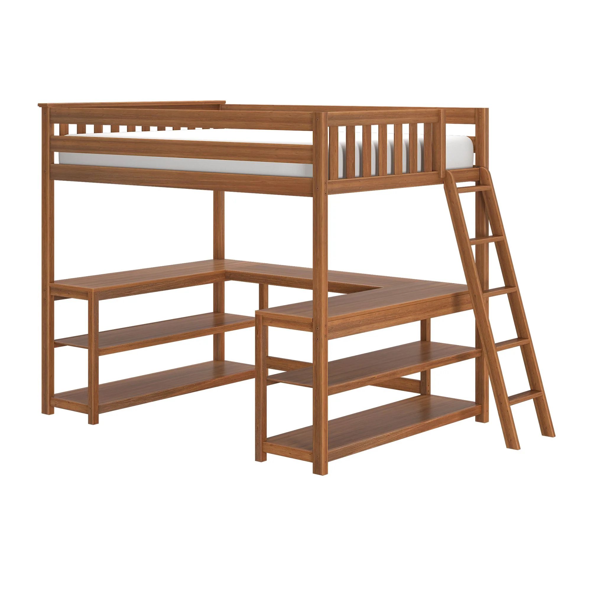 Full Loft Bed With Wraparound Desk & Ladder On End - Image 7