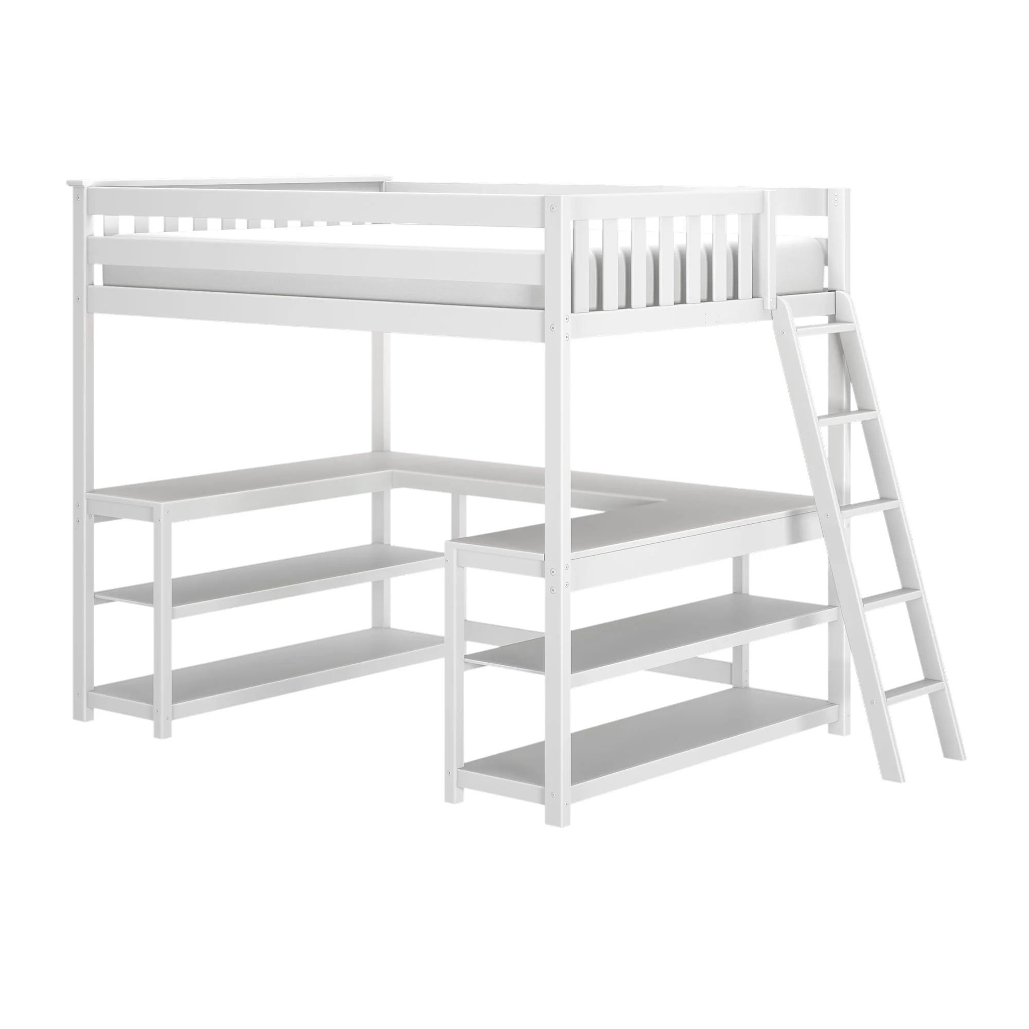 Full Loft Bed With Wraparound Desk & Ladder On End - Image 8